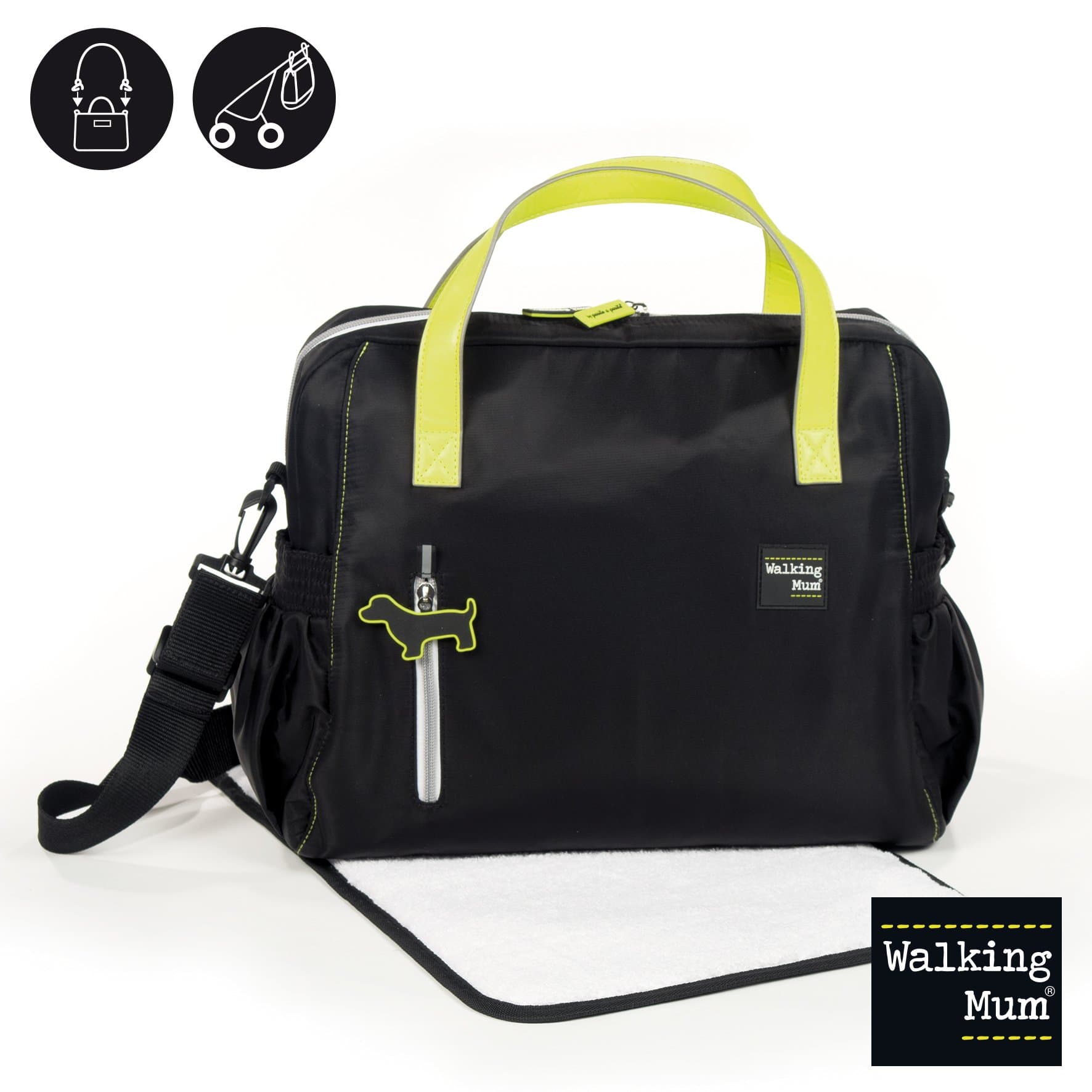 Walking Mum Urban Baby Changing Bag Black