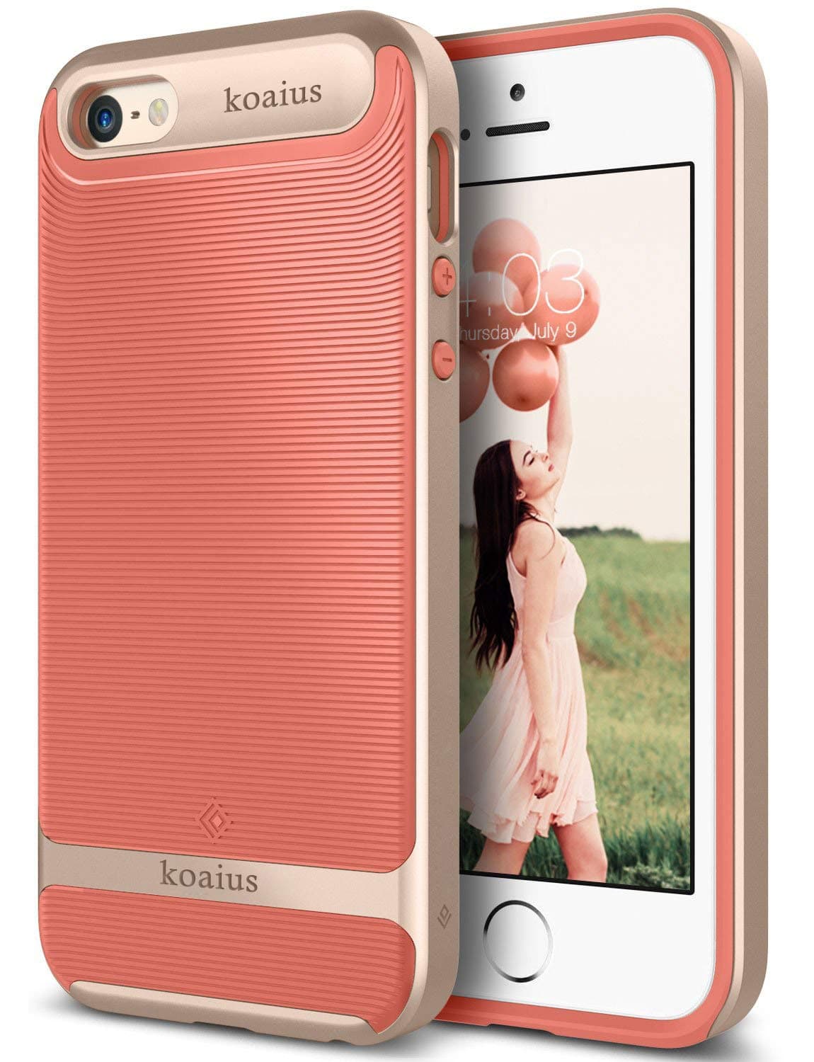 Caseology Wavelength Series iPhone SE/5S/5 Cover Case with Pattern Slim Protective for Apple iPhone SE/5S/5 - Coral Pink