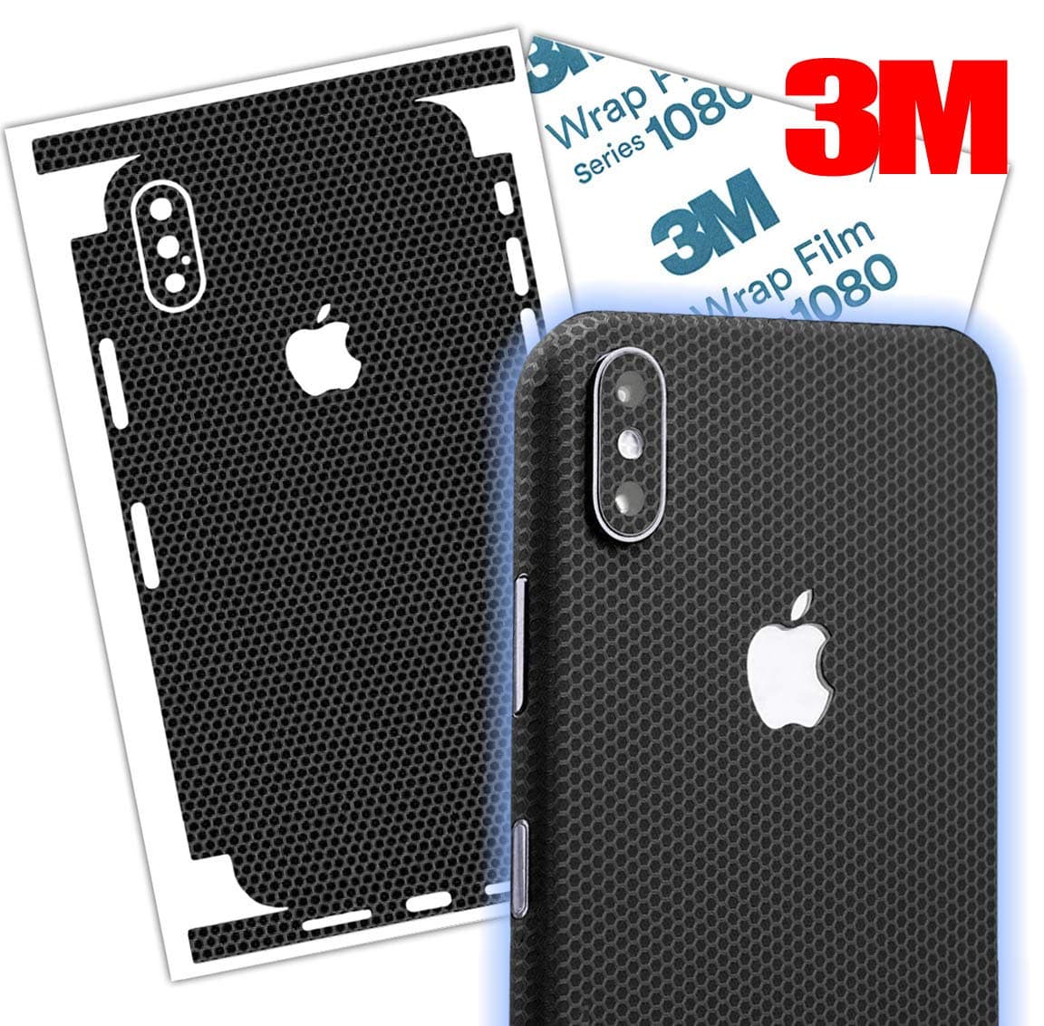 Black Matrix iPhone Skin wrap Made with 3M Vinyl Protective Thin Film Cover Around Edges for iPhone 7, 7 Plus, 8, 8 Plus, X, Xs, XR, Xs Max (iPhone 7)