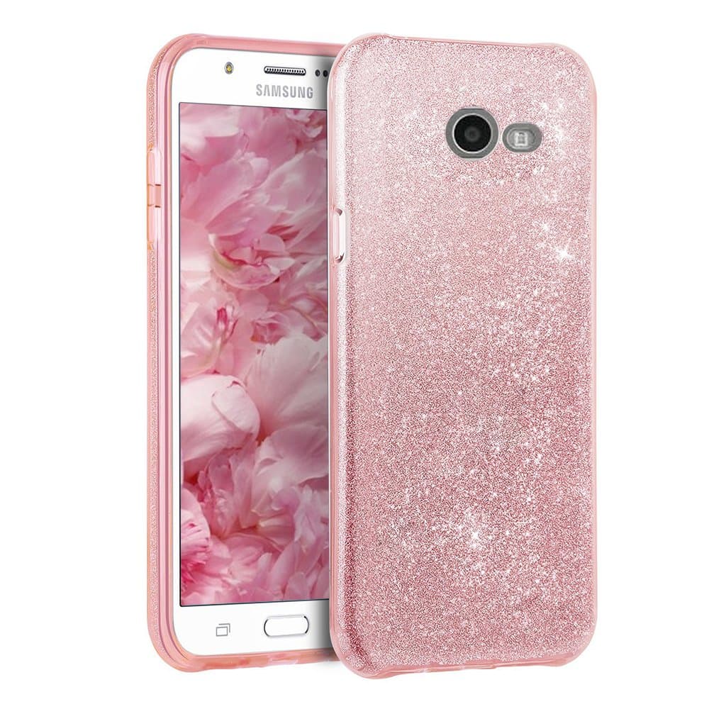 Galaxy J7 Prime (2017) case, Shinning Scratch Resistant Bling Glitter Sparkle Protective Cover for Samsung Galaxy Emerge J7(2017)/Galaxy J7 V/J7 Sky Pro/J7 Perx Moniker/J727 (Rose Gold)
