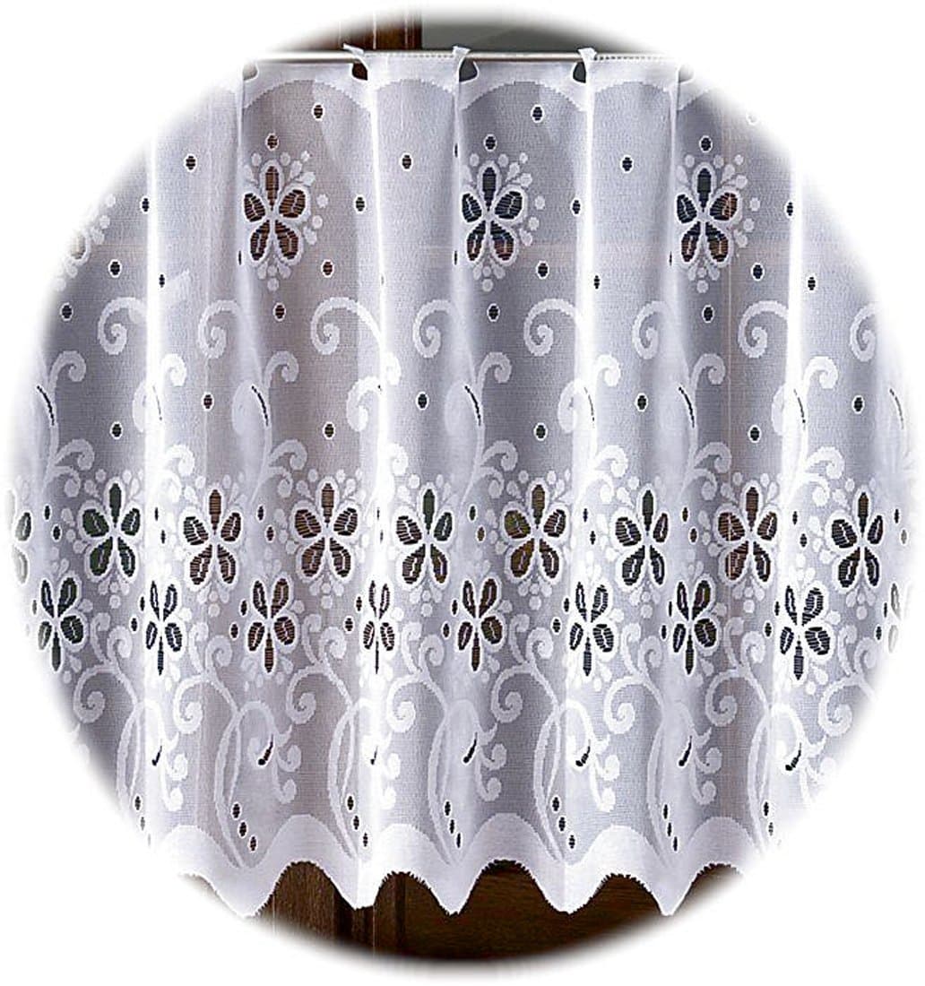 MforStyle White Cafe Net Curtain. Sold by the metres. Kitchen curtains Quality Product (Drop 60cm (24"))