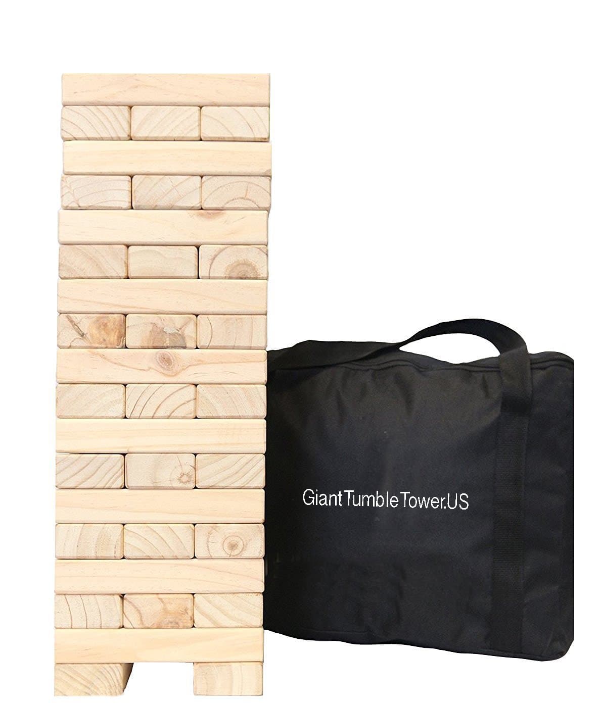 Giant Wooden Block Tower - Jumbo Toppling Tower - Extra Large Stacking Game - Ultimate XL Edition - Tumbling Block Game - For All Ages - 54 Pieces - Stacks Higher than 4 Feet During Play!