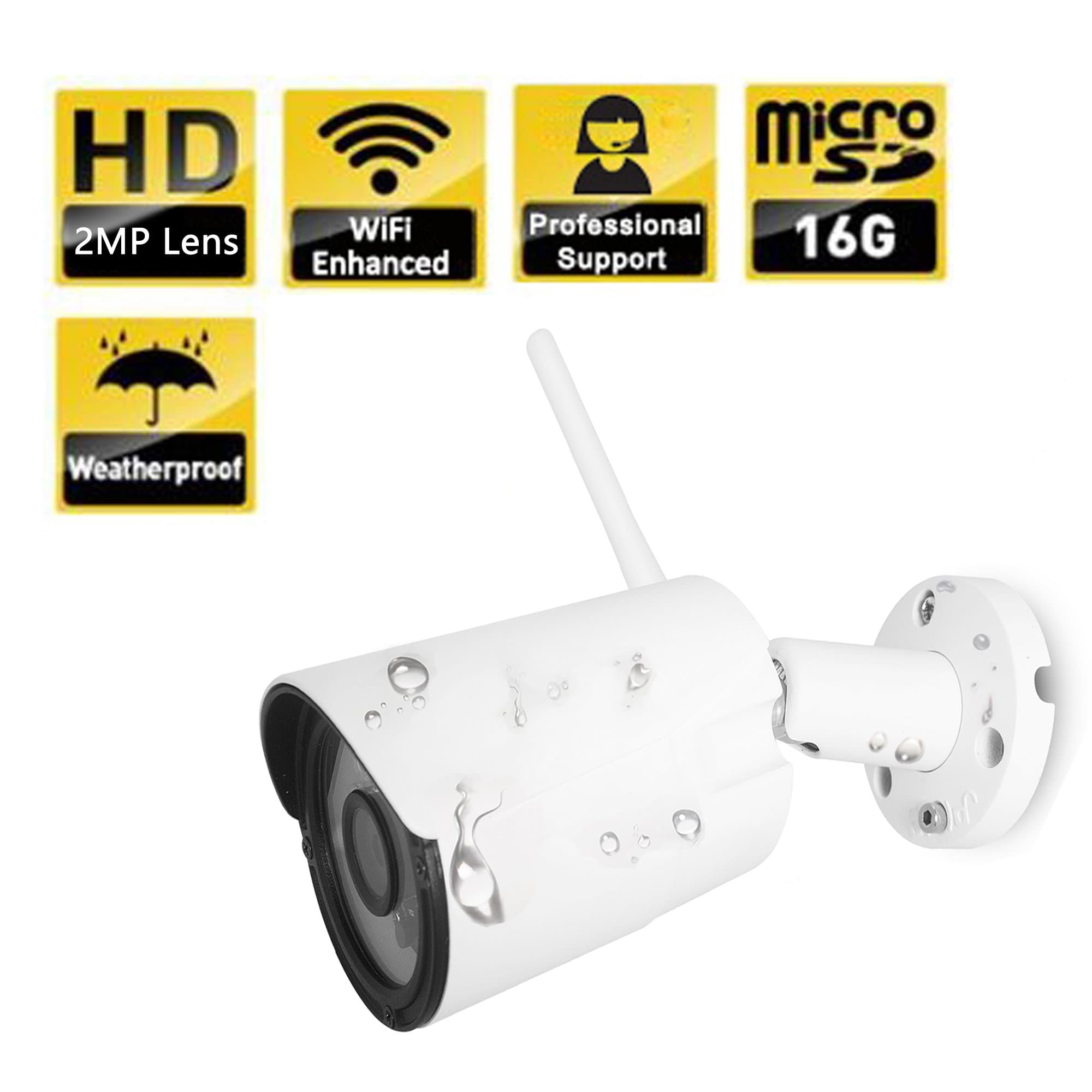 Outdoor Wireless Wi-Fi Security Camera Surveillance System, Black (Ouvis C5)