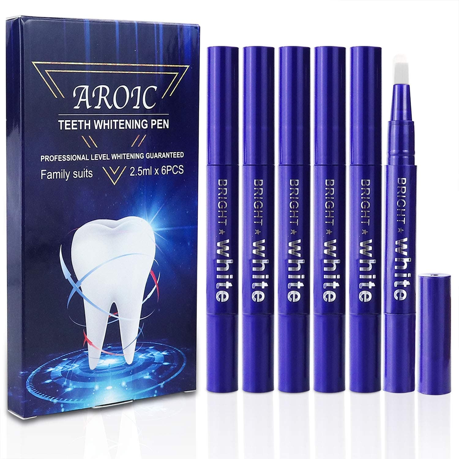 Teeth Whitening Pen (6 Pack), Safe 35% Carbamide Peroxide Gel——Safety,No Sensitivity and Natural Mint Flavor