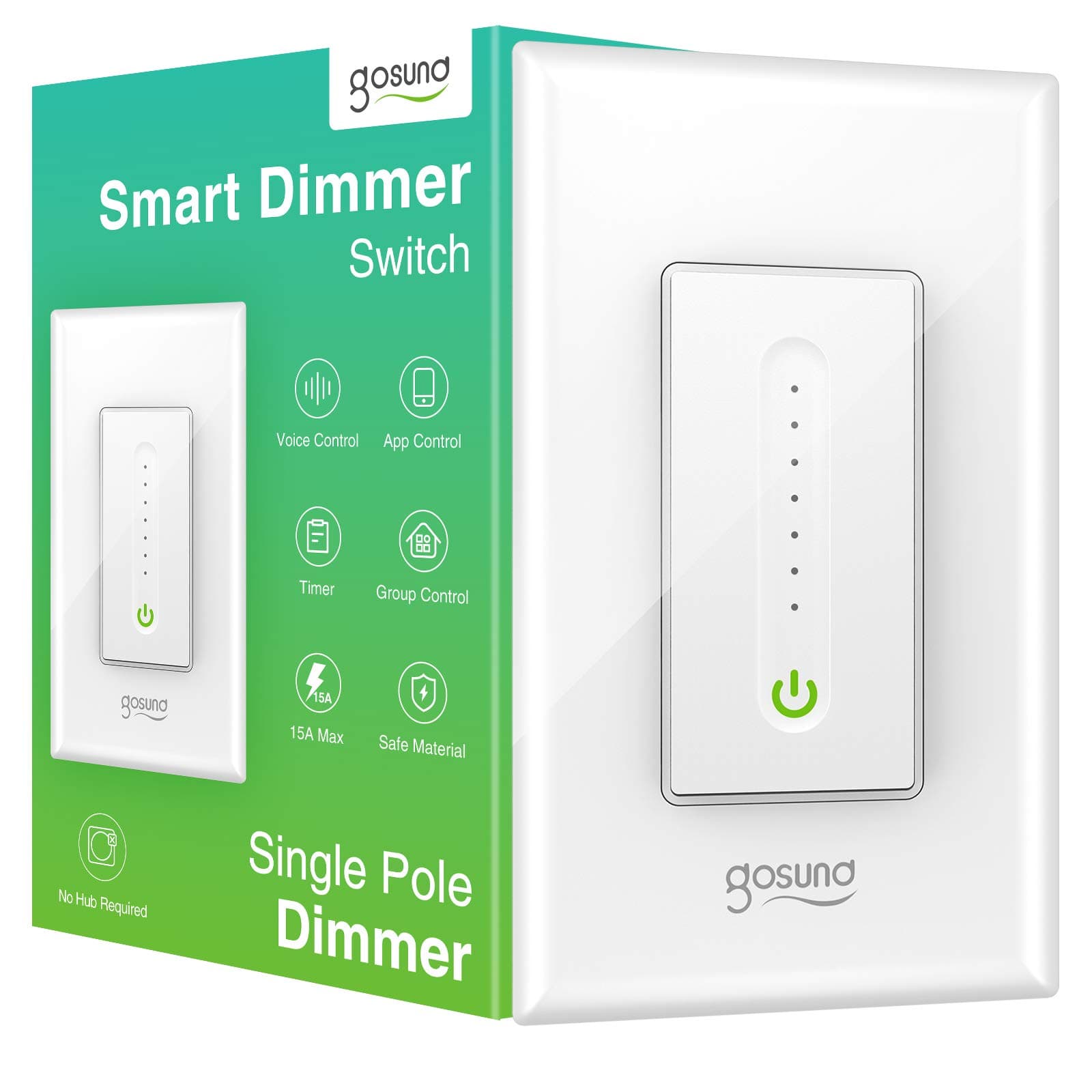 Gosund Smart Dimmer Switch, Smart WiFi Light Switch Works with Alexa Google Home, with Remote Control Timer Countdown, Single-Pole, Neutral Wire Required, ETL and FCC Listed, No Hub Required (1 Pack)