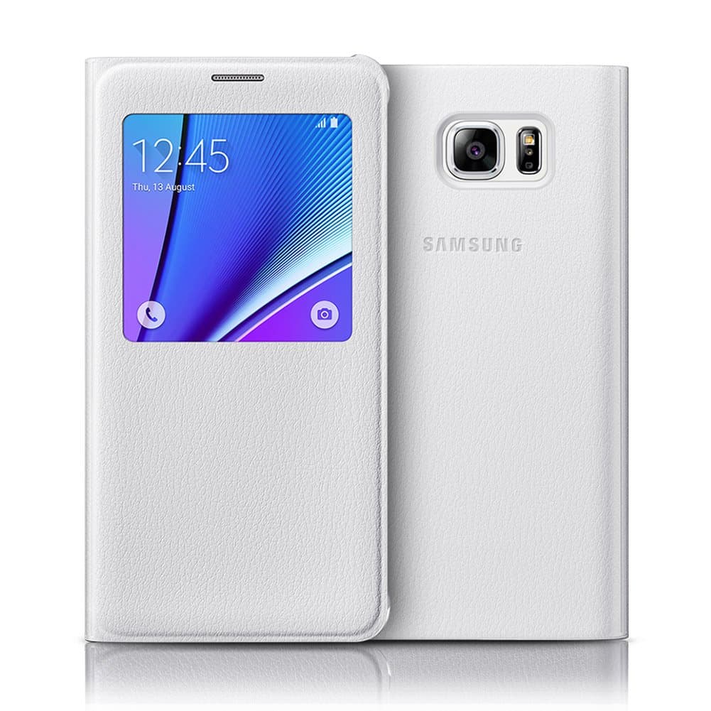 [White] Samsung Galaxy Note5 S-View Flip Cover Case EF-CN920P for Samsung Galaxy Note 5 (SM-N920) - Retail Packaging