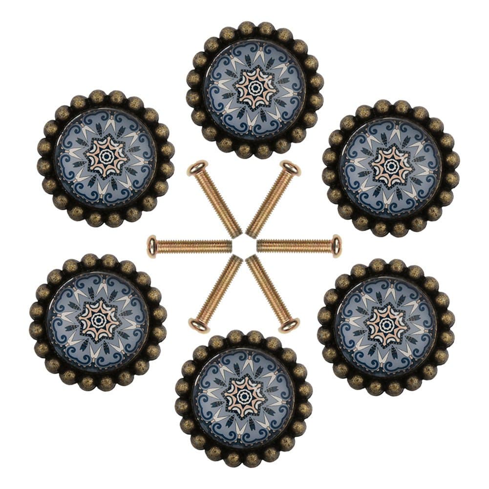 NONIU Ceramics Cabinet Knobs Great for Drawer Kitchen Pulls Dresser Handles Bathroom Cupboard Knob (Geometric)