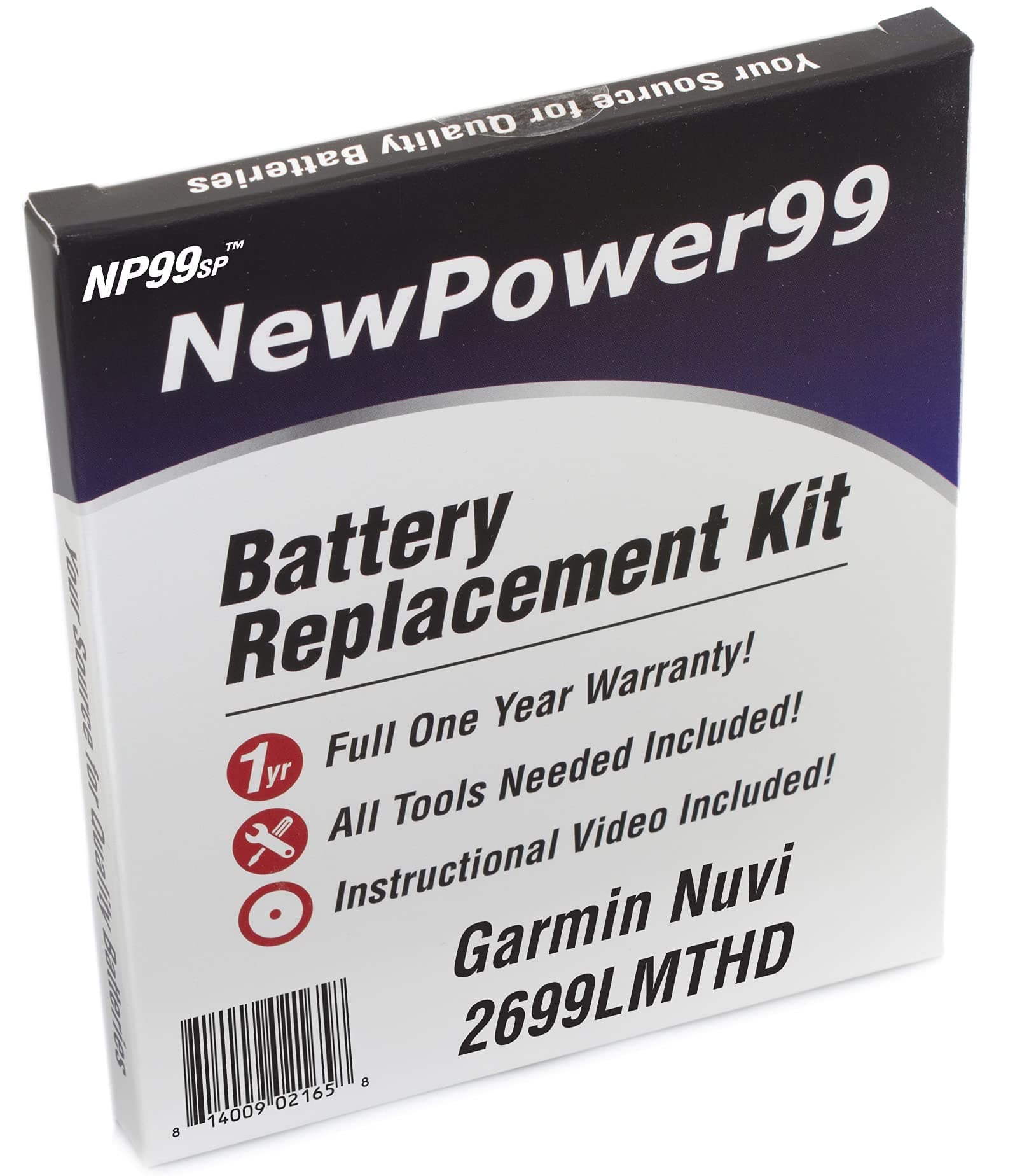 NP99spNewPower99 Battery Replacement Kit with Battery, Video Instructions and Tools for Garmin Nuvi 2699LMTHD