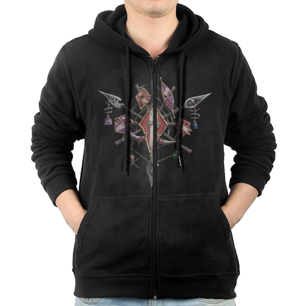 Men Online Games WOW Troll Sigil Hoodie Pullover Zip Up