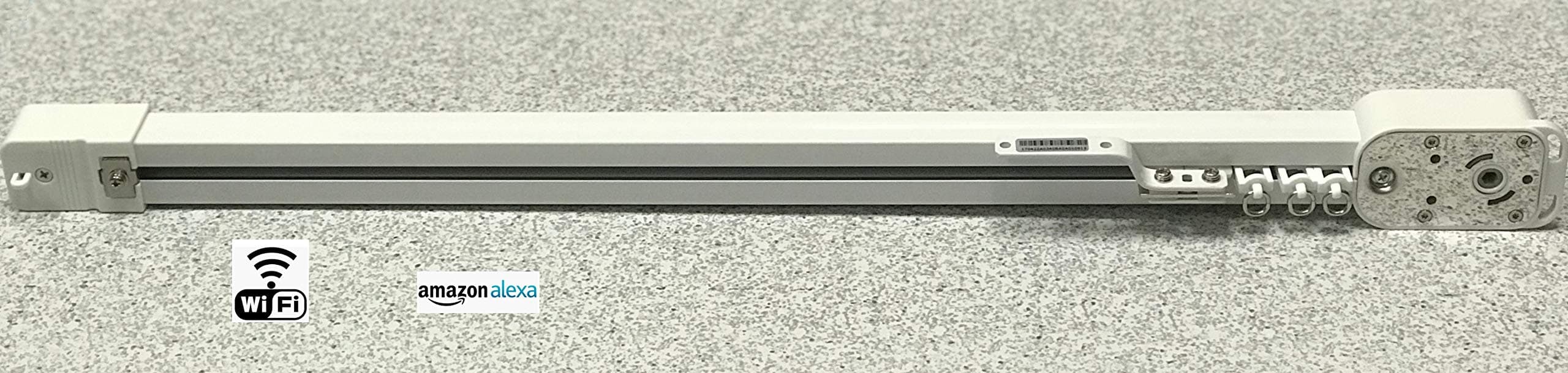 Curtain Call Motorized Drapery Rod with Smart Control Kit (96 Inches Track One Way Pull Wall Brackets)