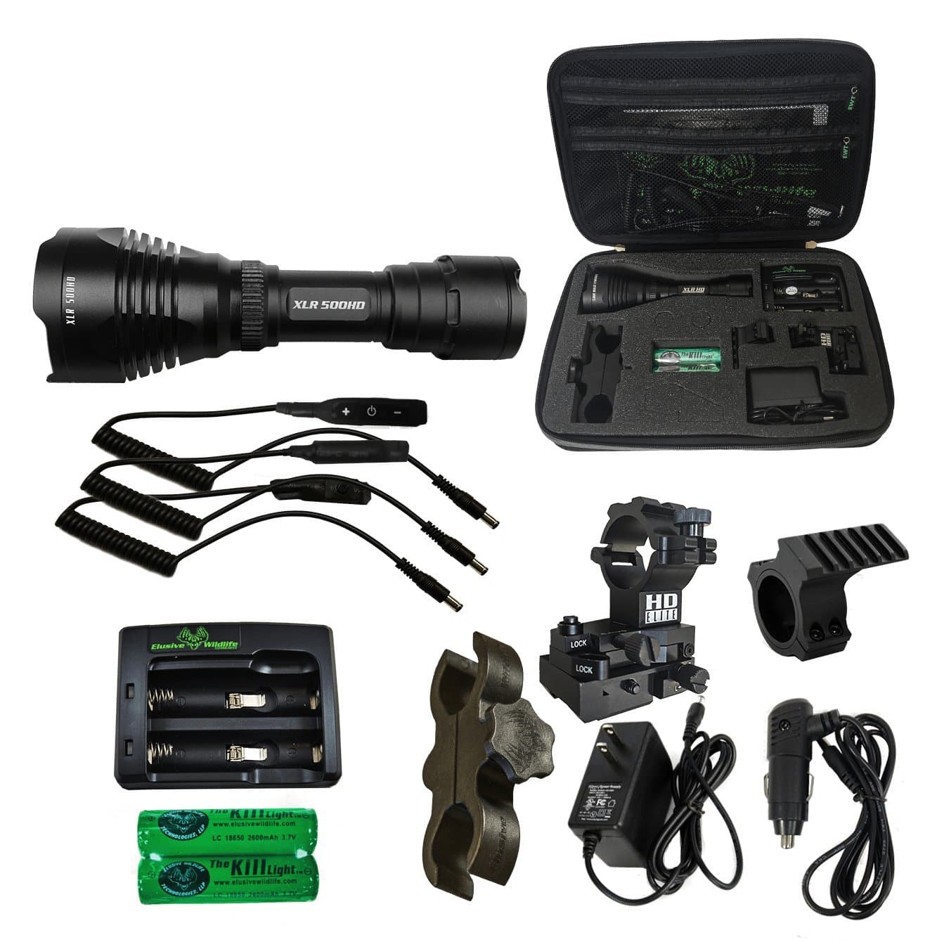Elusive Wildlife Kill Light HD Series Hunting Gun Light Package 250HD 500HD 750HD