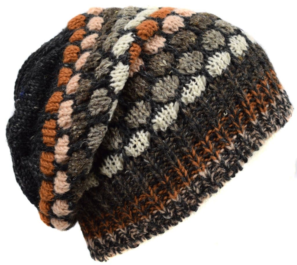 Gheri Woolen Knitted Fleece Lined Multicoloured Beanie Hats