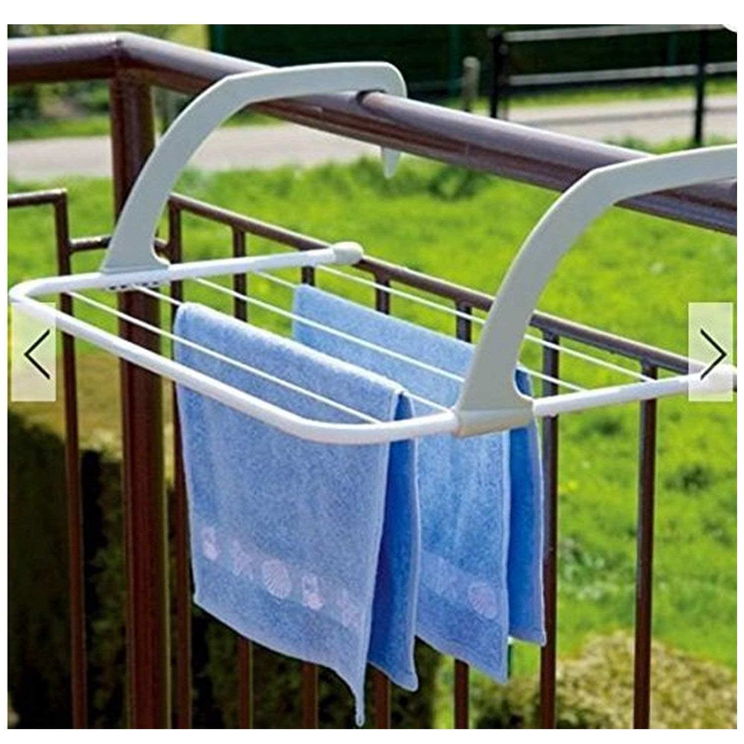 Drying Rack, Indoor/Outdoor Easy Install Folding Clothes Drying Rack-Hanging Over The Door or on Bathroom Windowsill Guardrail Corridor Balcony…