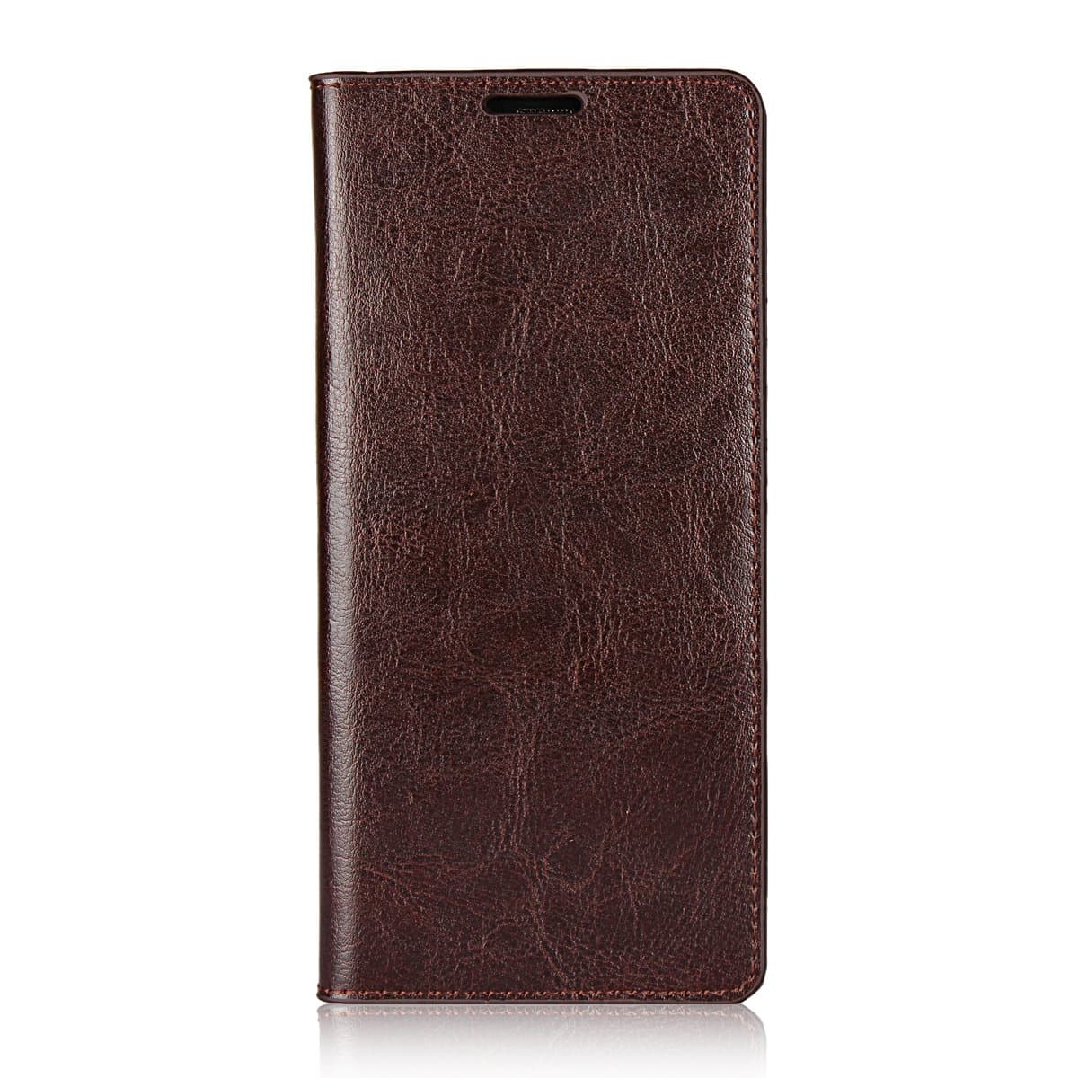 Galaxy Note 8 Case, Jaorty Genuine Leather Folio Flip Wallet Case Cover Book Design with Kickstand Feature & Card Slots/Cash Compartment for Samsung Galaxy Note 8 (6.3") - Dark Brown