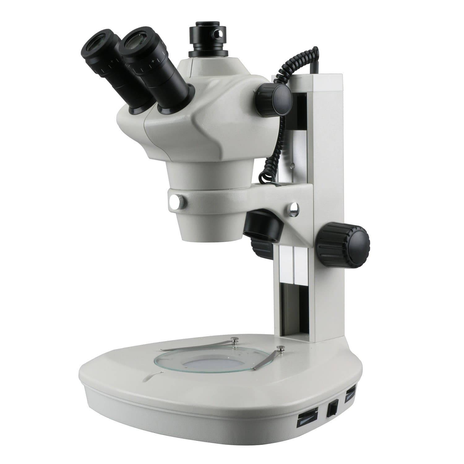 AmScope 8X-50X Track Stand Zoom Stereo Microscope with 2 LED Lights & 720p Wi-Fi Camera