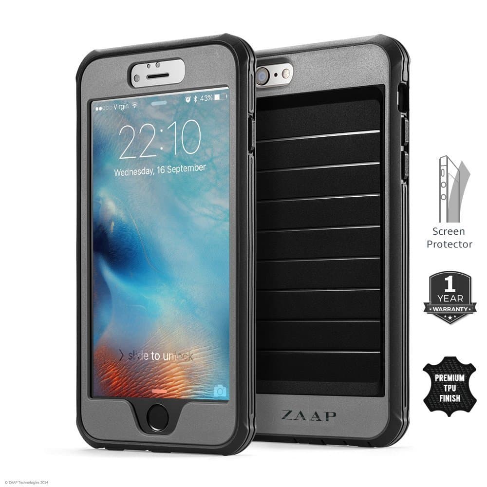ZAAP ® (USA) Vault IPHONE6/6S CASE + Built-in Clear Screen Protector(2-1 Combo), Ultra Protective, Shock & DUST Resistant