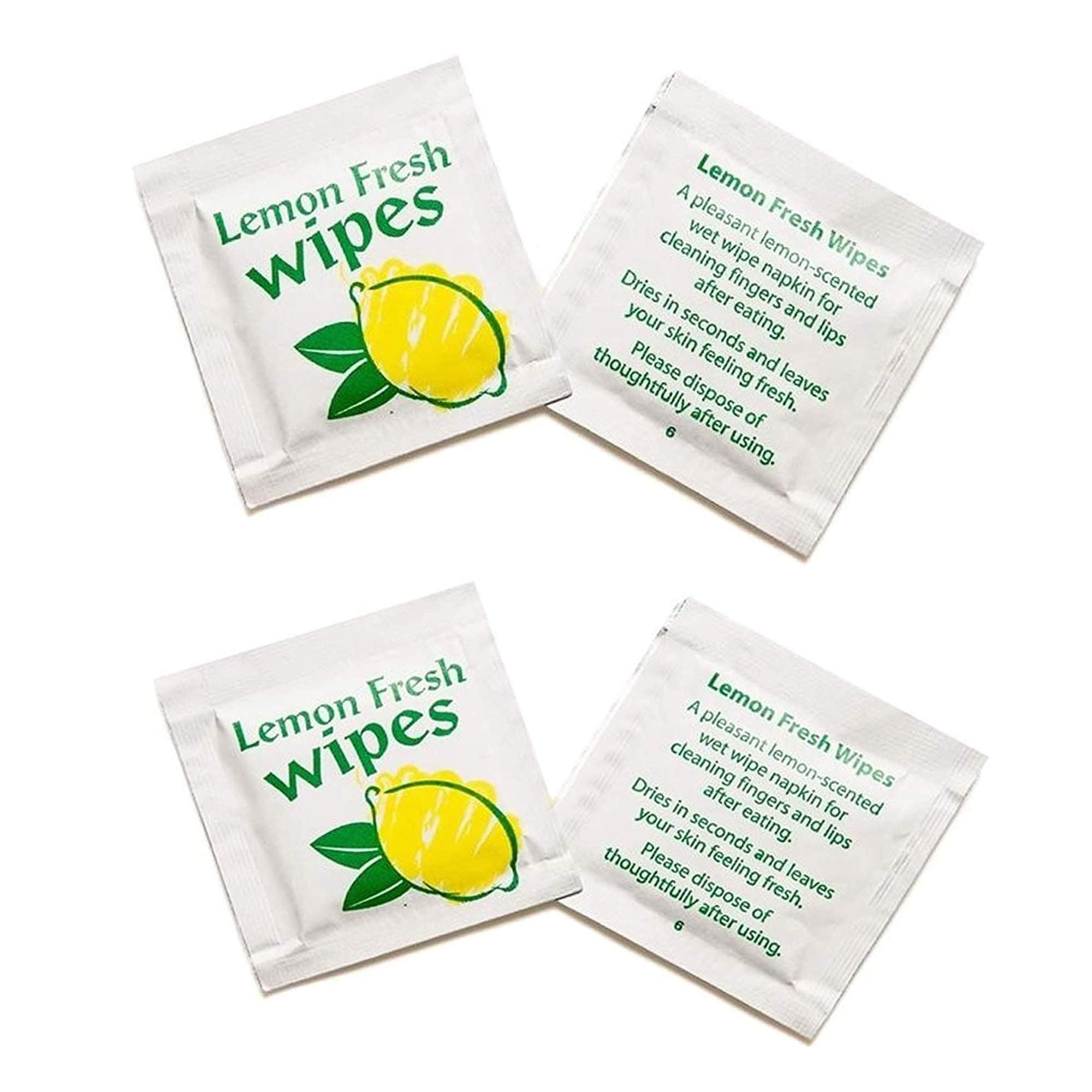 Takeaways Restaurants Catering Small Lemon Scented Individually Wrapped Wet Hand Wipes (1000 Wipes)