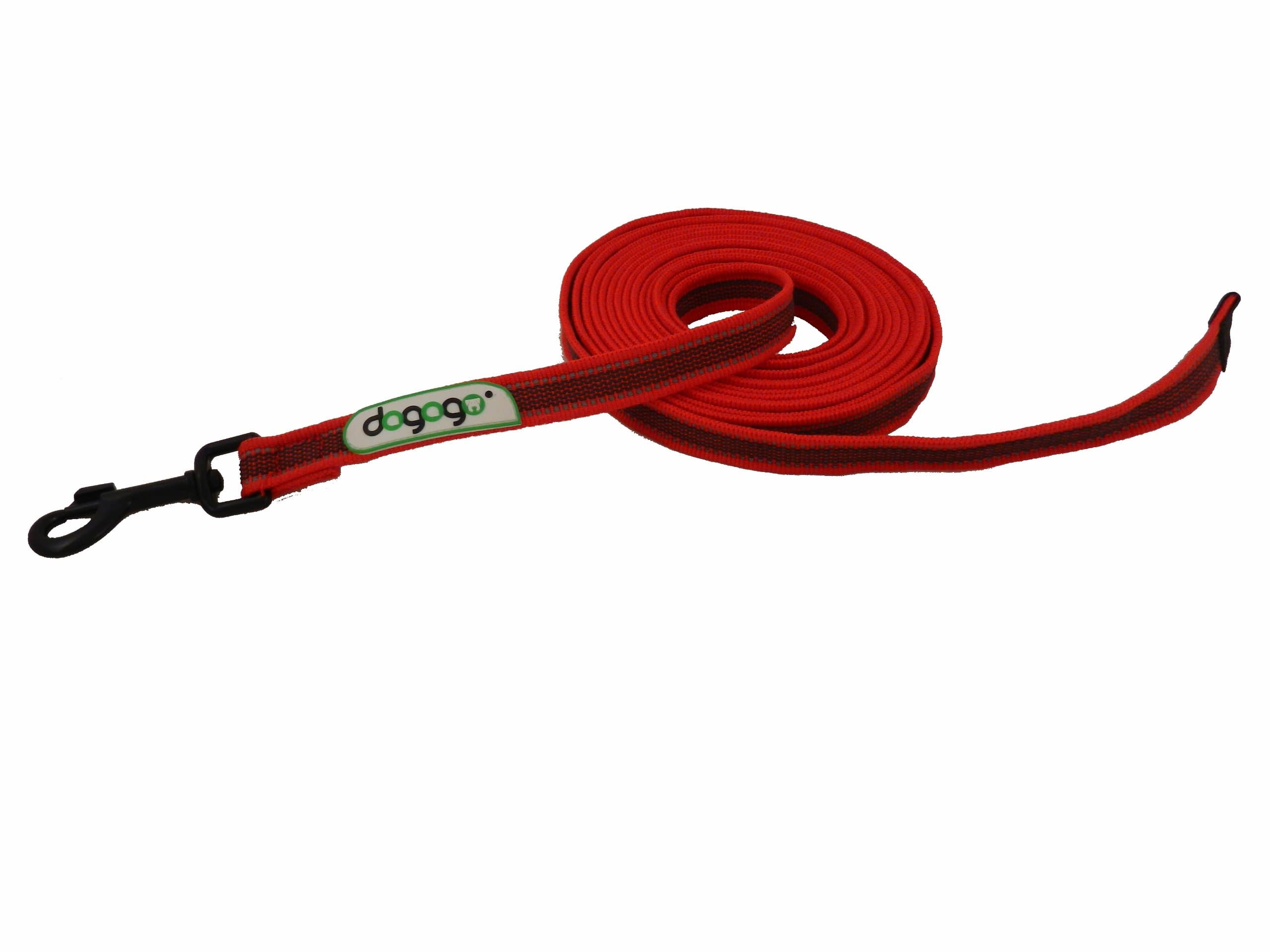 dogogo Rubber Leash without Hand Loop, 10 m, Red