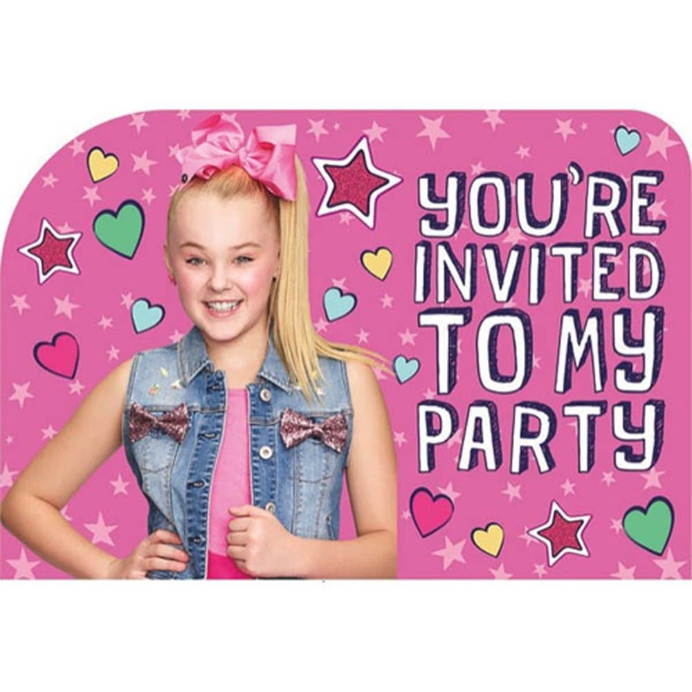 JoJo Siwa Pink Invitations w/Envelopes (8ct)