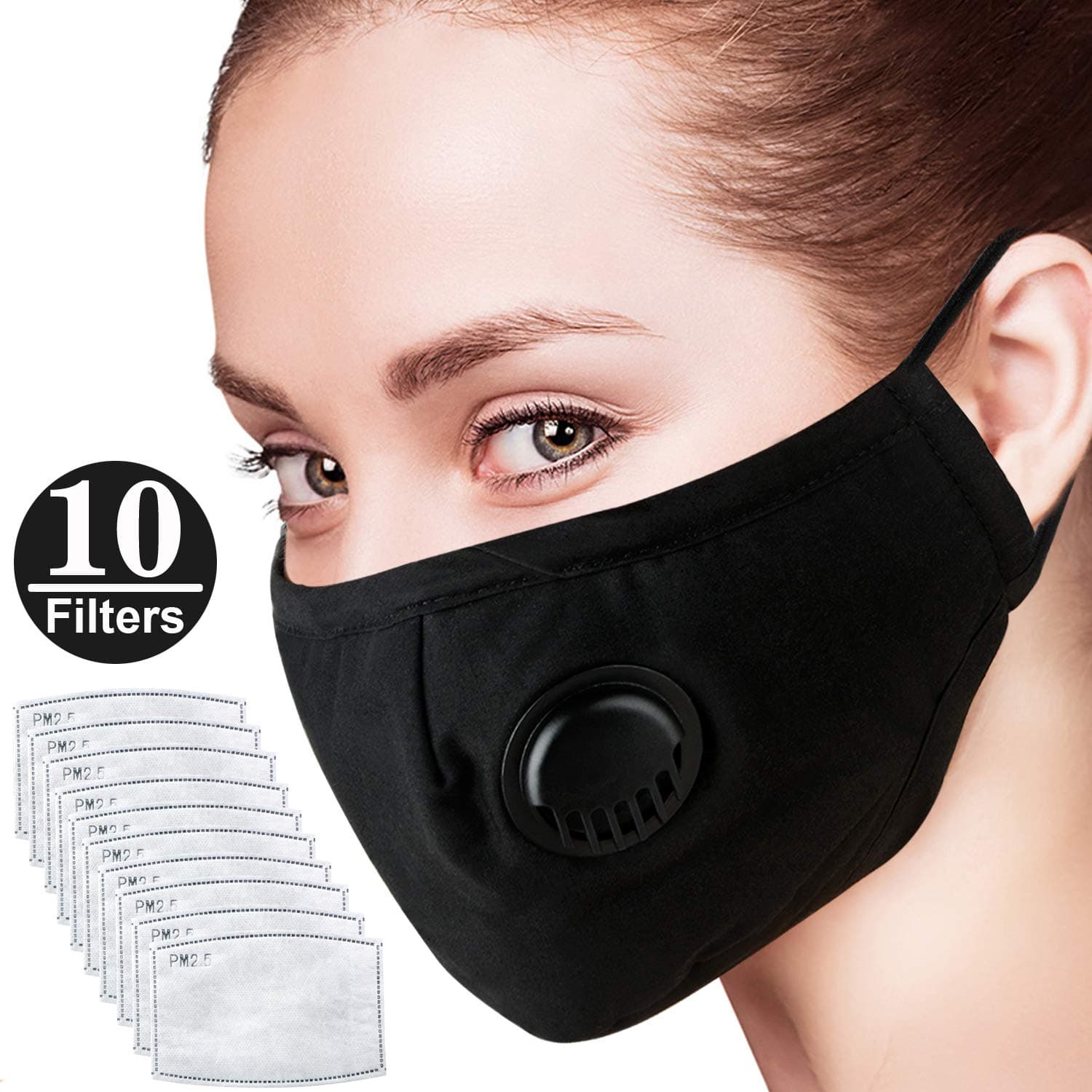 SANGDA Filter Face Mask,Air Pollution Dust Masks with Respirator, Smoke,Reusable Multi-Layer Face Mask for Kids,Men and Women-N95 Protection with 10 Filters