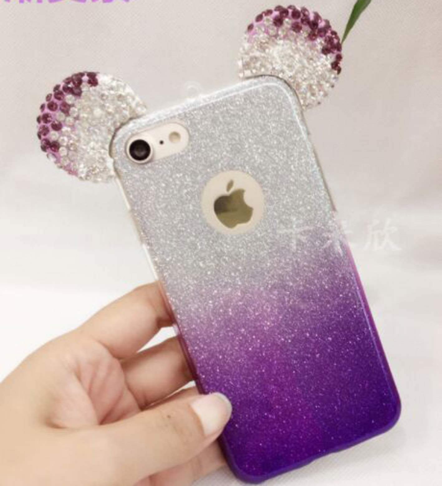 SmarTronic Bling Glitter Sparkle Mickey Mouse Ears Soft Case Cover for iPhone