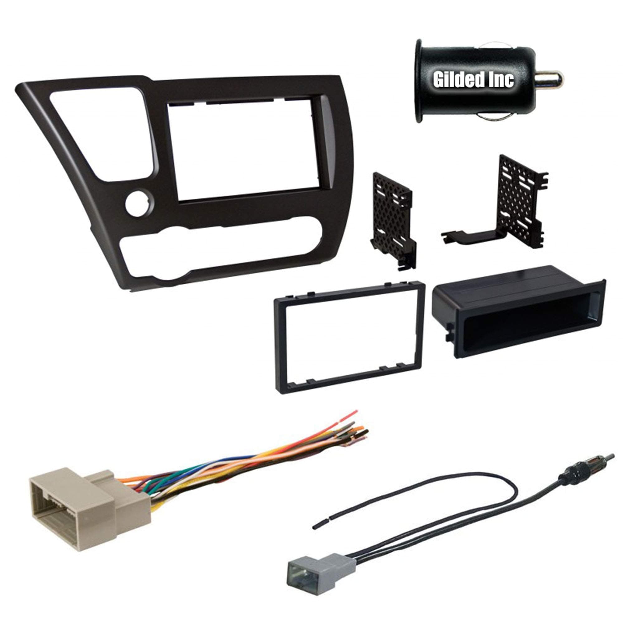 Car Radio Stereo Single Double Din Dash Kit Harness for 2013-2015 Honda Civic
