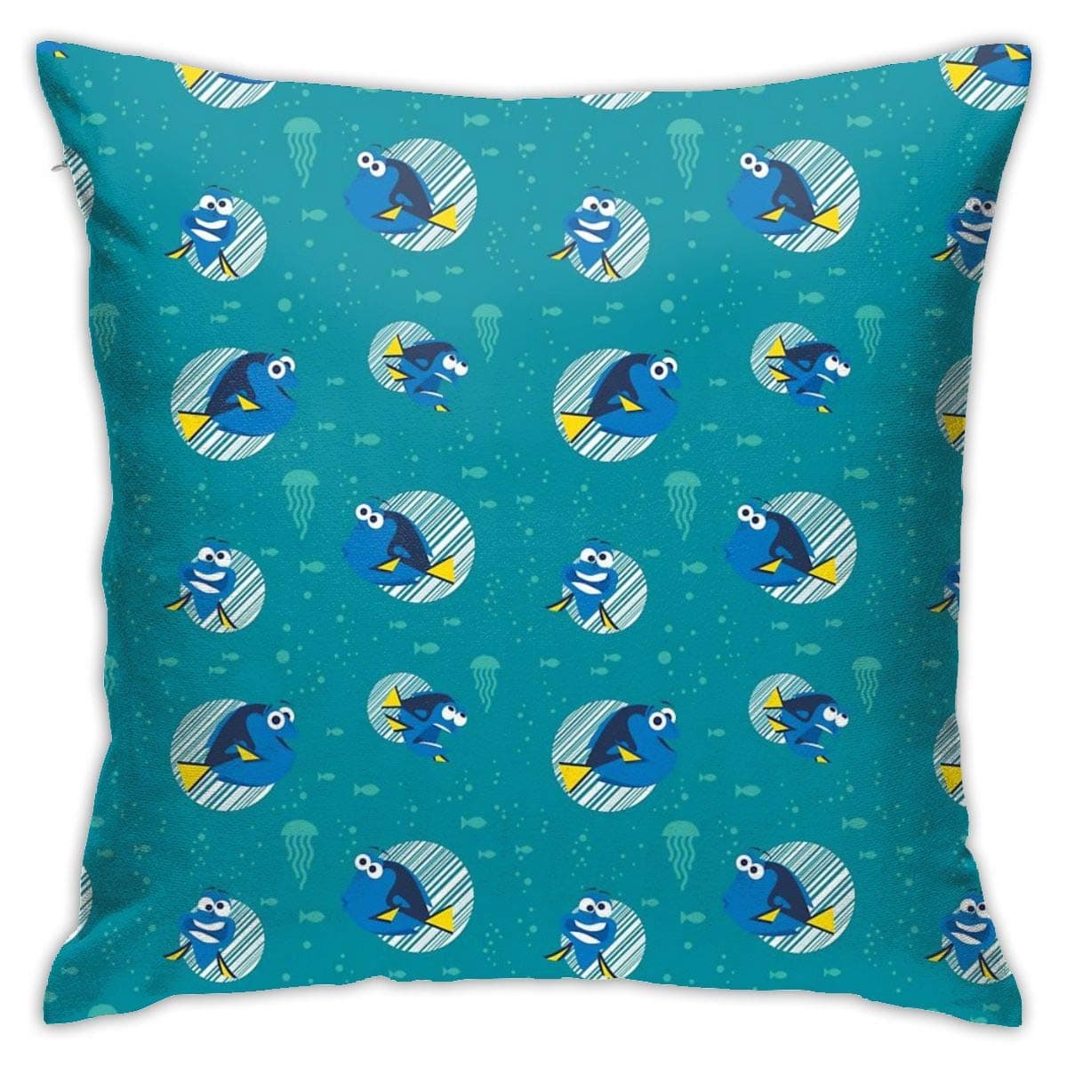 Merahans Decorative Throw Pillow Cover Scared Dory Fish Pillow Cover 18x18 Inchs - Double Sided Print - for Sofa Couch Home Car Bedroom Living Room Decor