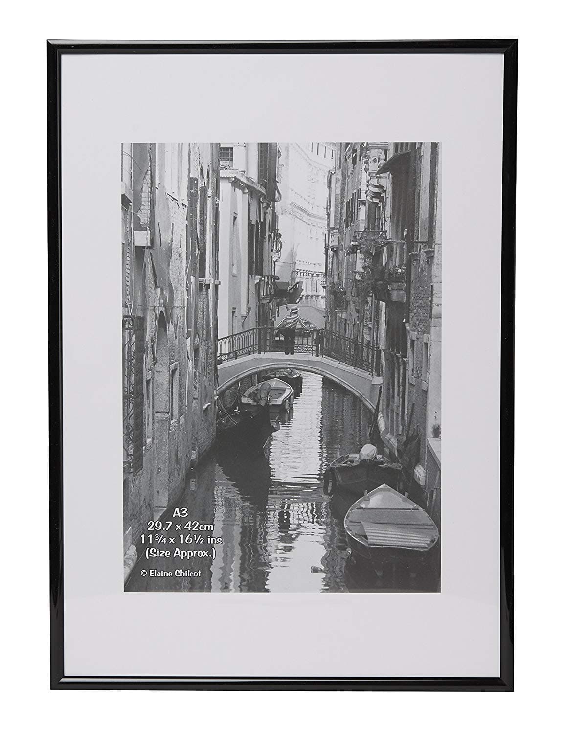 3XA3 29.7 x 42 cm Back Loader Non Glass Certificate/Photo/Picture Frame - Black