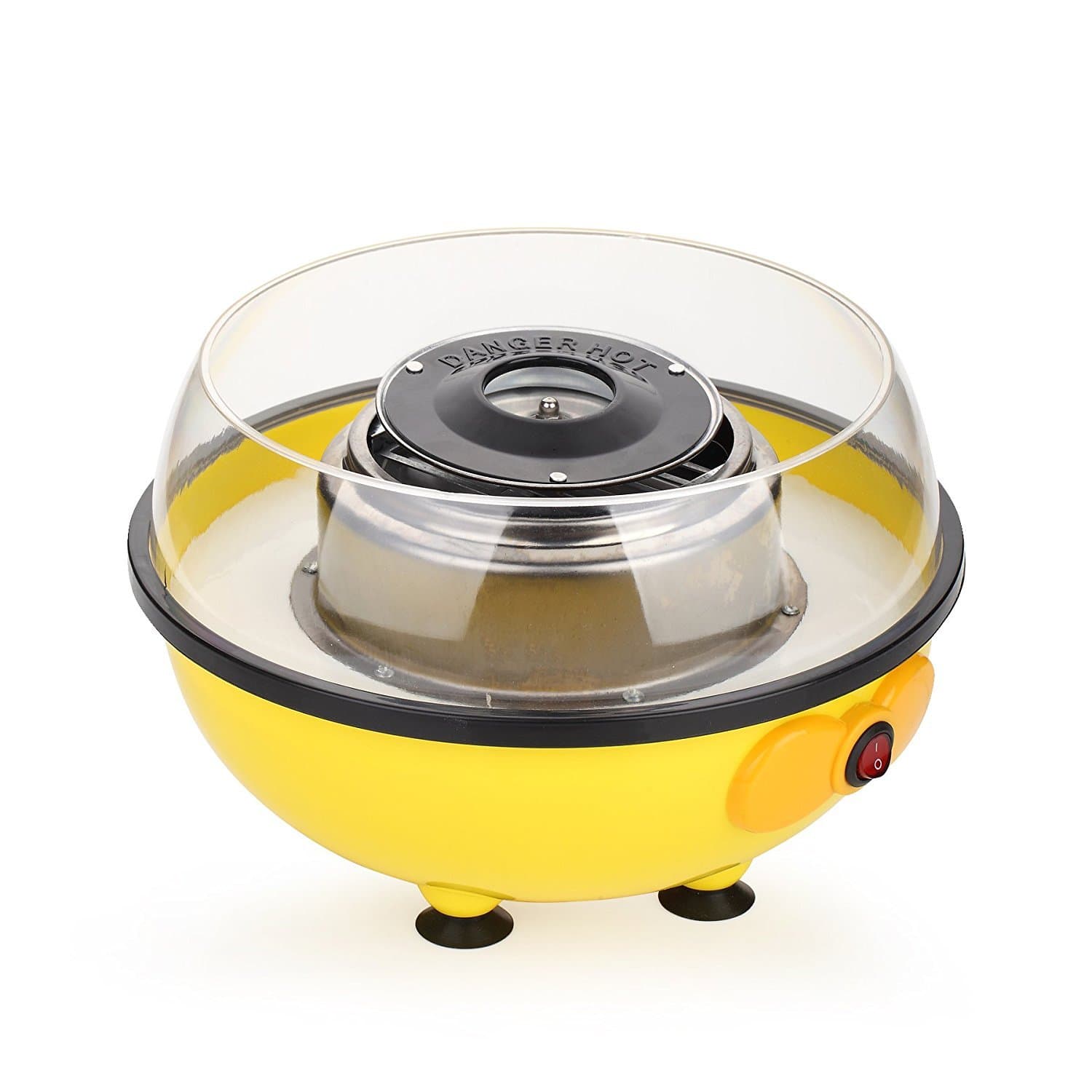 Pano Cotton Candy Maker Cotton Candy Machine Homemade Sweets Quick Heat Up Mini Size One Click Button Yellow 500W