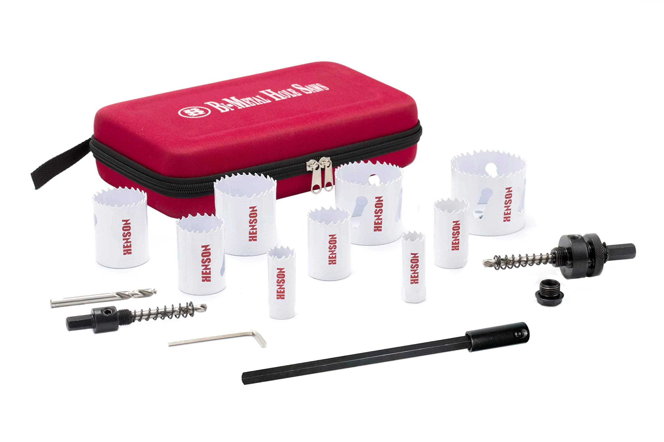Bi-Metal Hole Saw Kit, 16-Piece General Purpose, Increased Cutting Depth Ideal for Wood, Metal, PVC, Aluminum, Steel Tubes, Stainless Steel Sheet by Henson