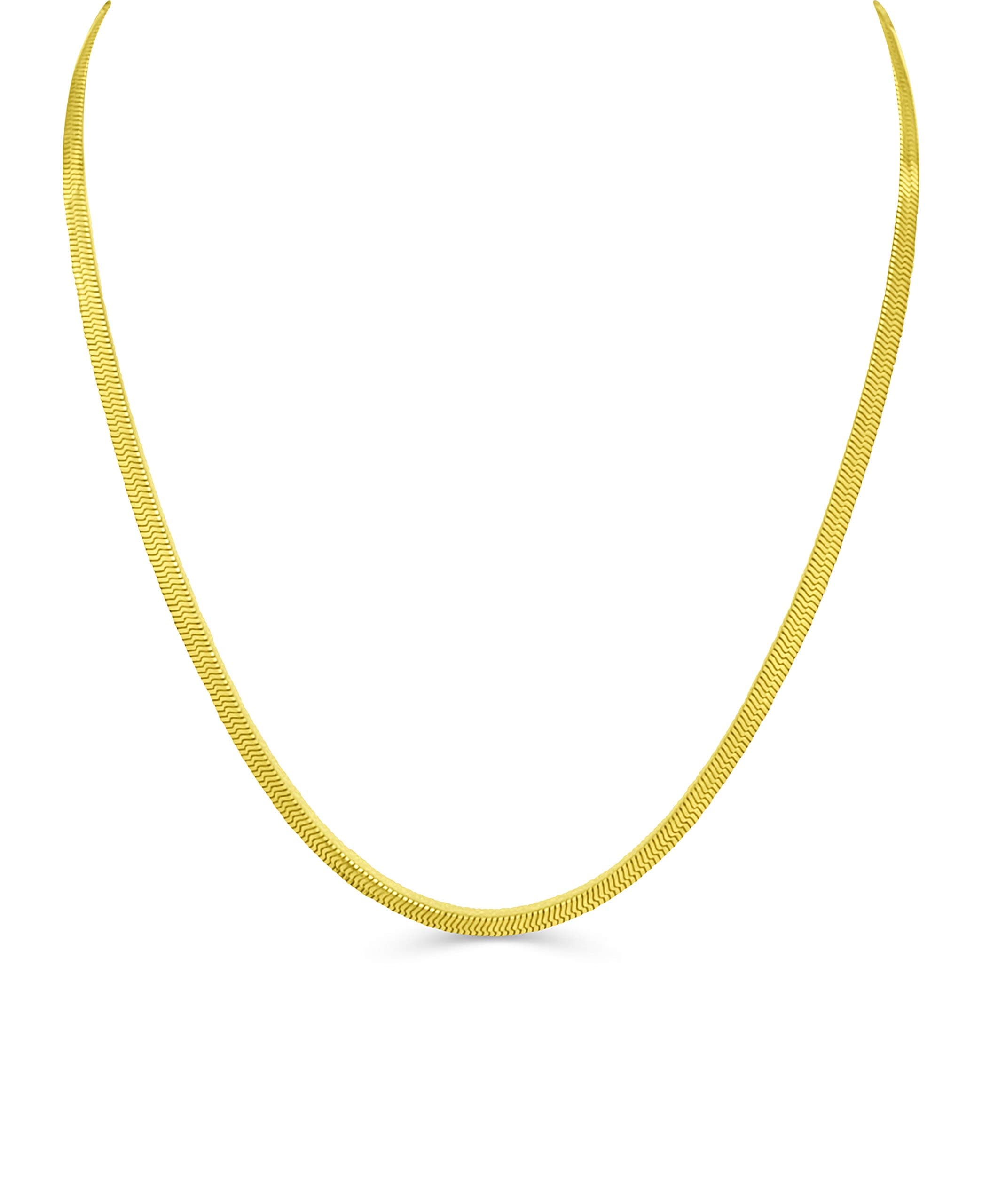 FREE REPLACEMENT 3mm 4mm 6mm 8mm 10mm 12mm Gold herringbone Chain NECKLACE