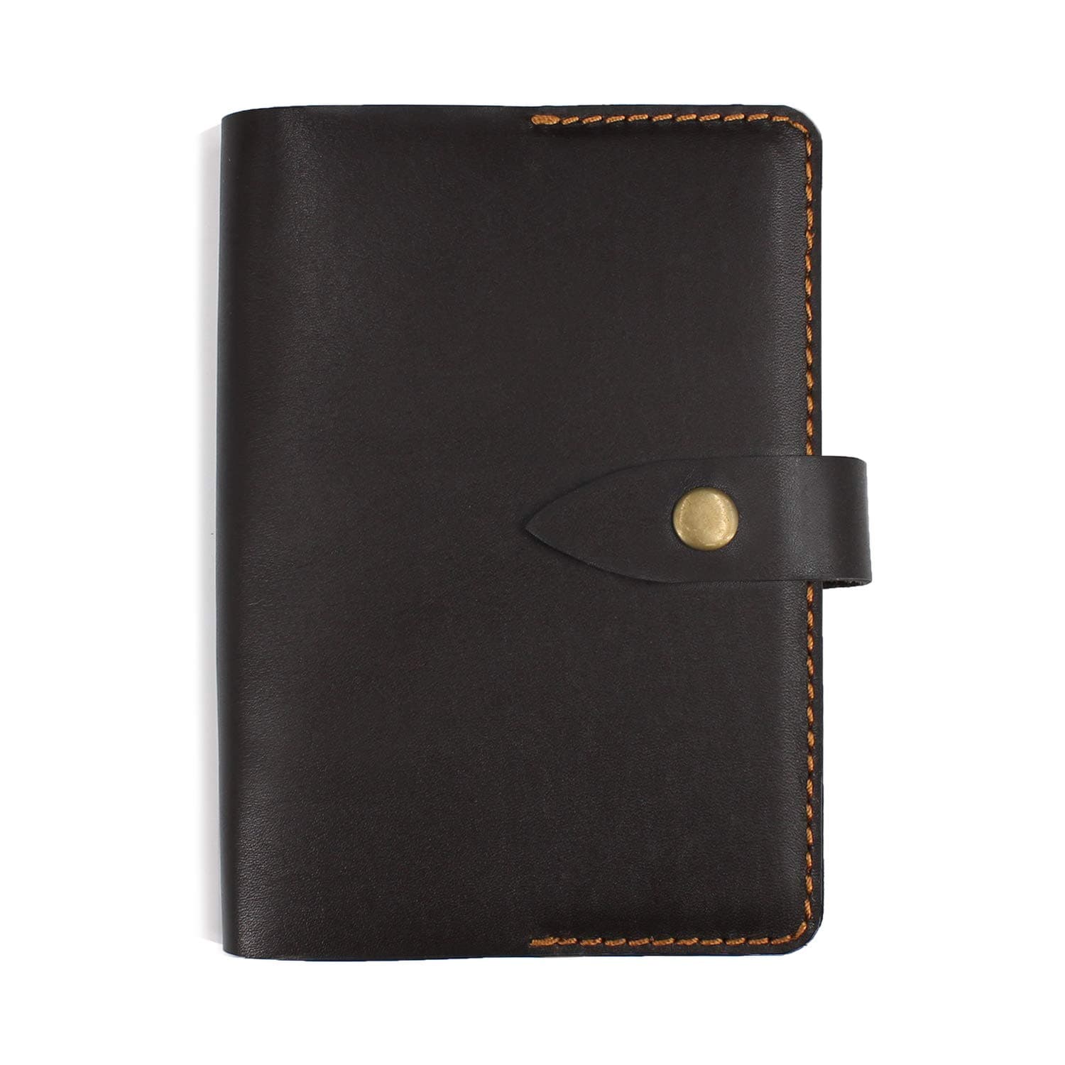 JoyToken A6 Refillable Leather Notebook Handmade Travel Journal (Dark Brown)