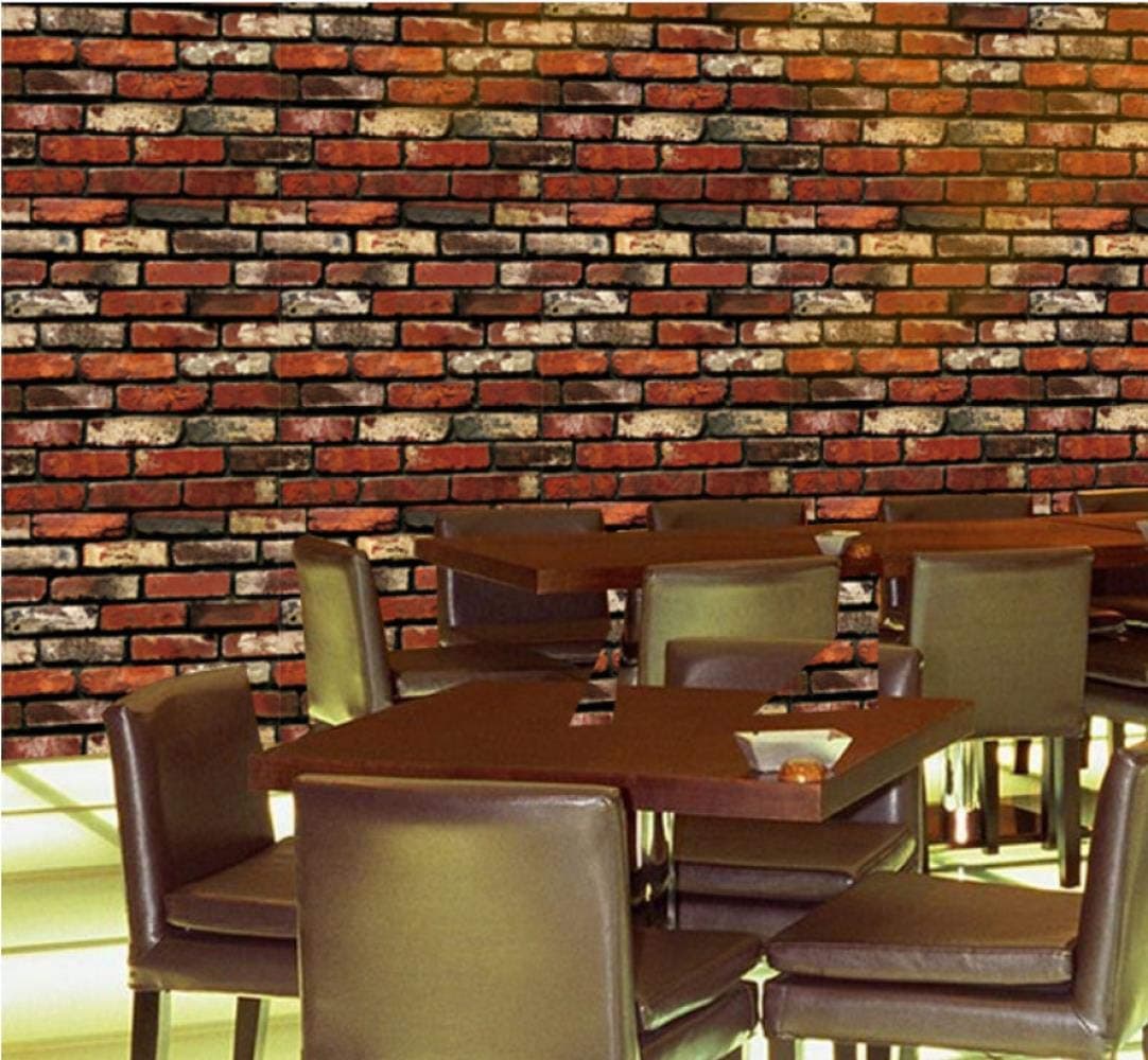 Hndrkj 3D Wallpaper Self-Adhesive Wallpaper Background Wall Simulation Rock-Pattern Brick Wallpaper Wall Sticker Restaurant Decoration Living Room Sticker