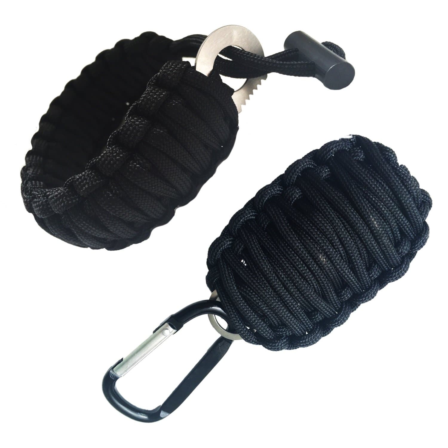 Survival Kit- Paracord Bracelet and Paracord Grenade- Fire Starter with Sharp Eye Knife and Fishing Kit Outdoors Survival-adjustable Stainless Steel