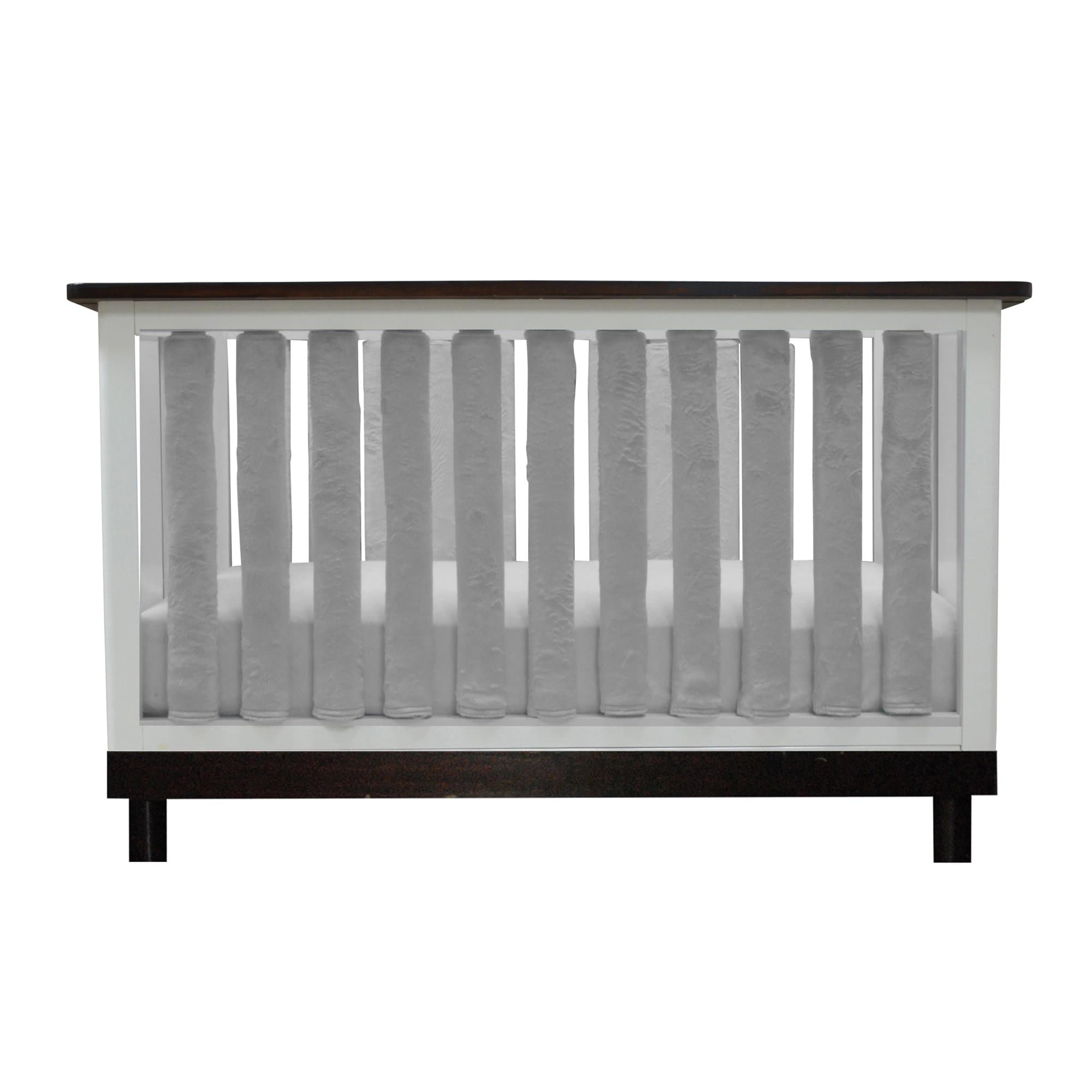 PURE SAFETY Vertical Crib Liners in Luxurious Grey Minky 38 Pack
