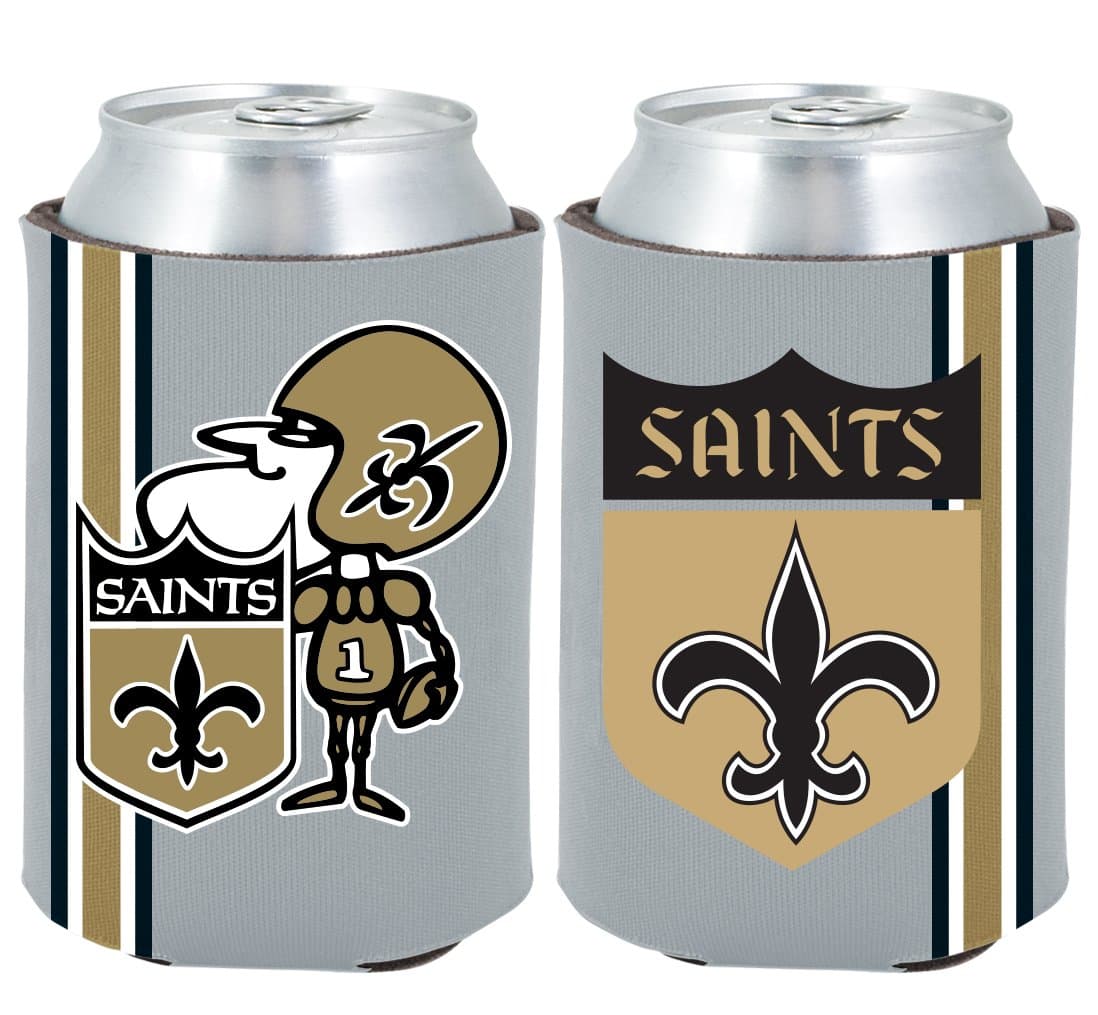 New Orleans Saints 2-Pack CAN Retro Throwback Beverage Insulator Neoprene Holder Cooler Football