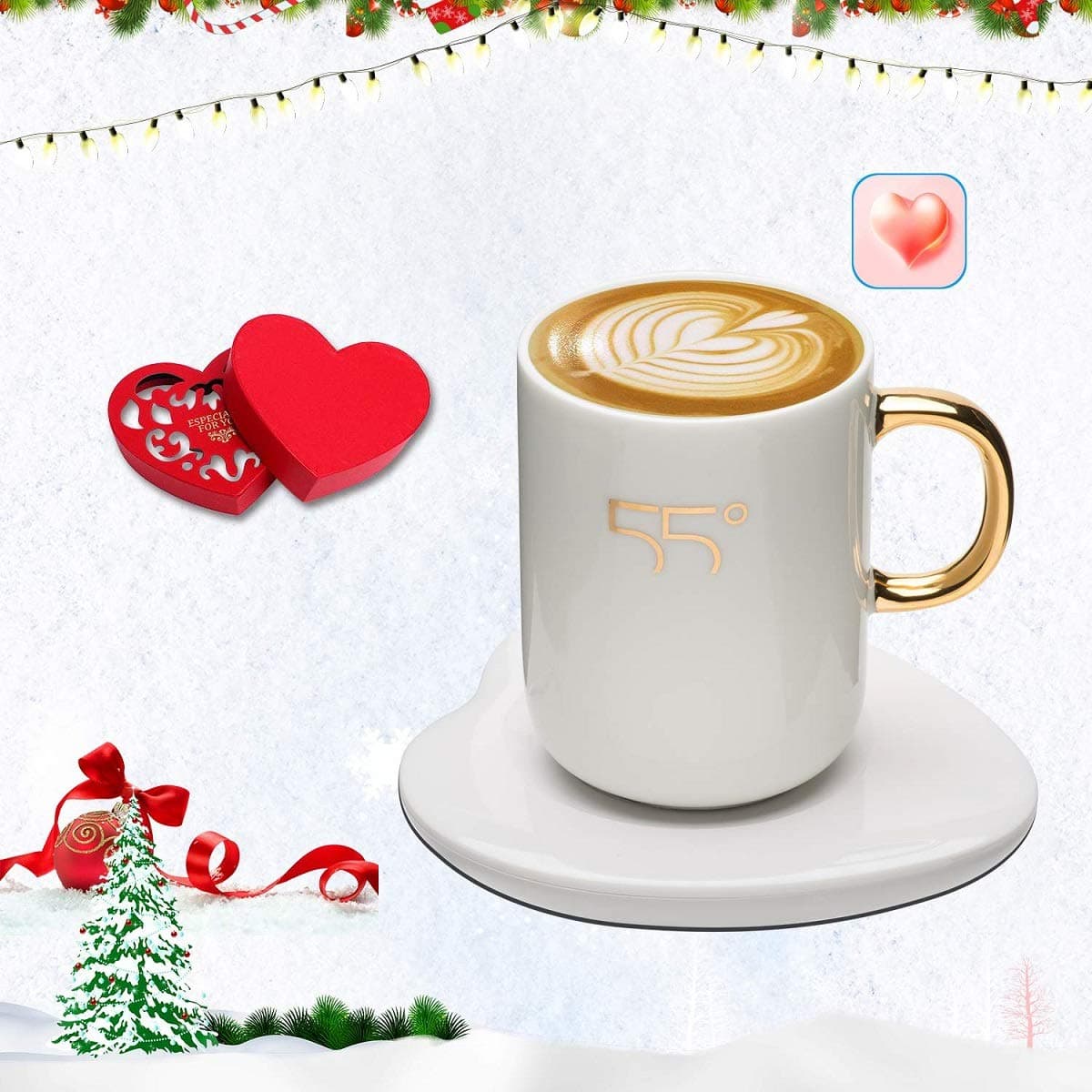 Misby Coffee Warmer for Desk Cup Warmer with Automatic Shut Off Coffee Mug Warmer for Coffee Milk Tea Keep (White)