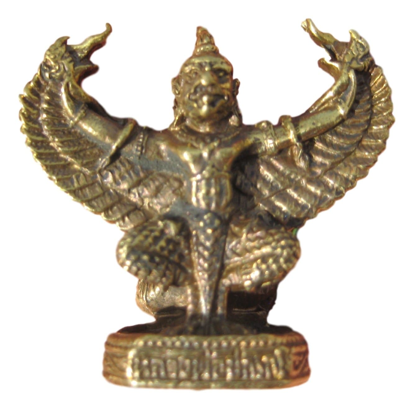 Garuda Bird Deity God Figure Small Statue Snake Bite Amulet Talisman Thailand A25