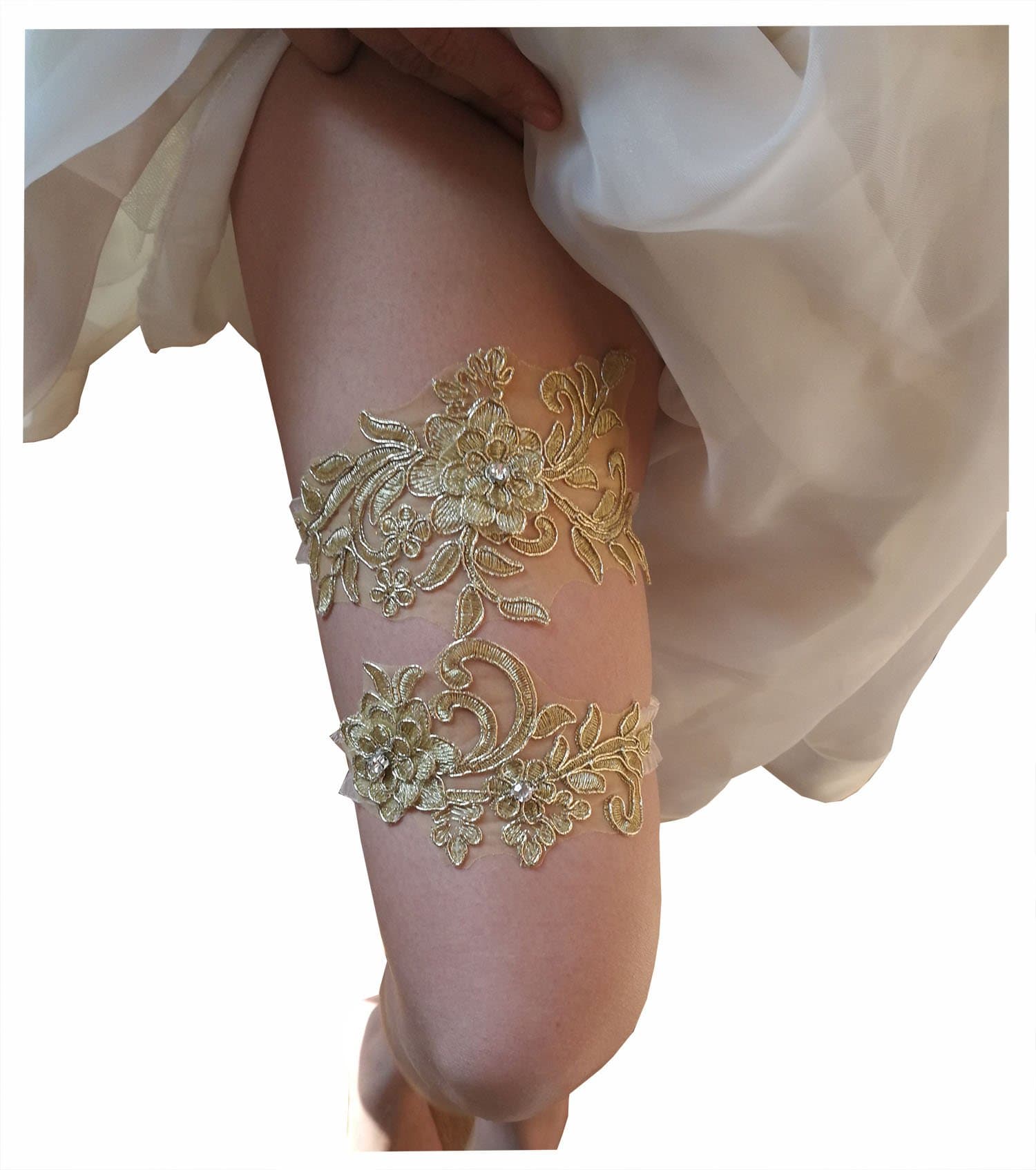 AbadingWedding garters for bride sequins lace bridal garter set
