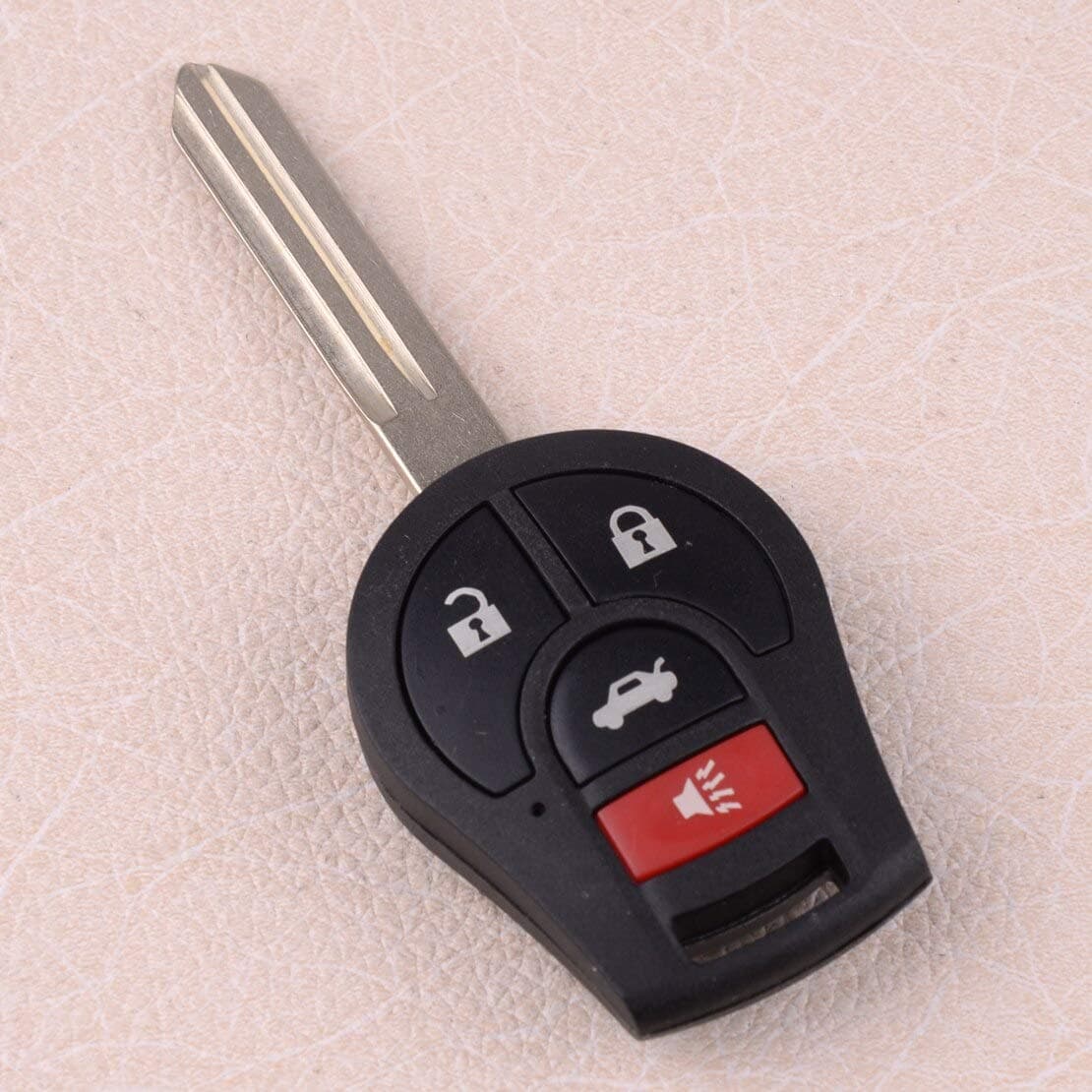 SANAZO- 4 Buttons Uncut Blade Keyless Flip Remote Car Key Shell Case Fob Fit For Nissan Sentra 2013 2014 2015 2016 2017