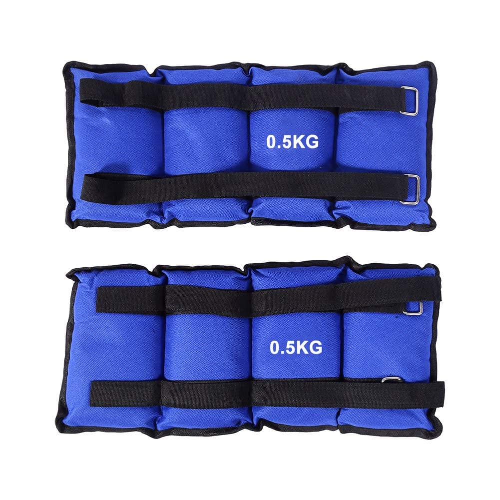 SKIESOAR Wrist Ankle Weights Resistance Strength Training Exercise Bracelets Straps Gym, 1kg, 2kg, 3kg, 5kg, 6kg (2 x 0.5KG)