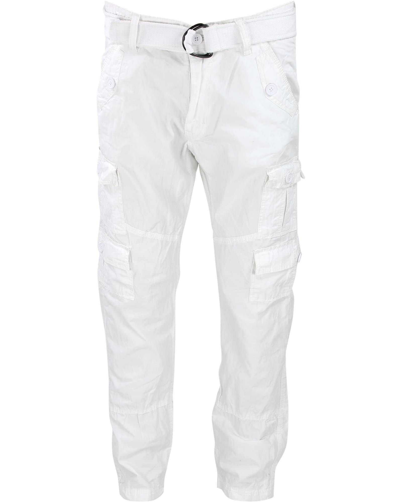 Liberation La Blue - Men's Belted Cargo Pant White