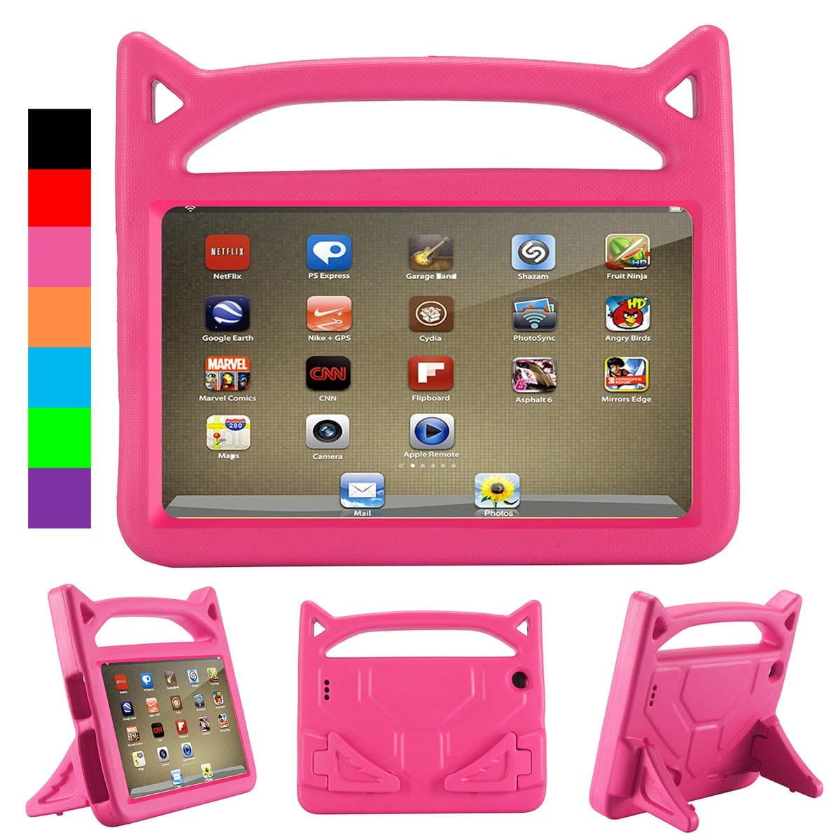 All-New Fire HD 8 case,Fire HD 8 Tablet Case,Jottier-(Compatible with 6th/7th /8th Generation,2016/2017/2018 Releases),New-Rose