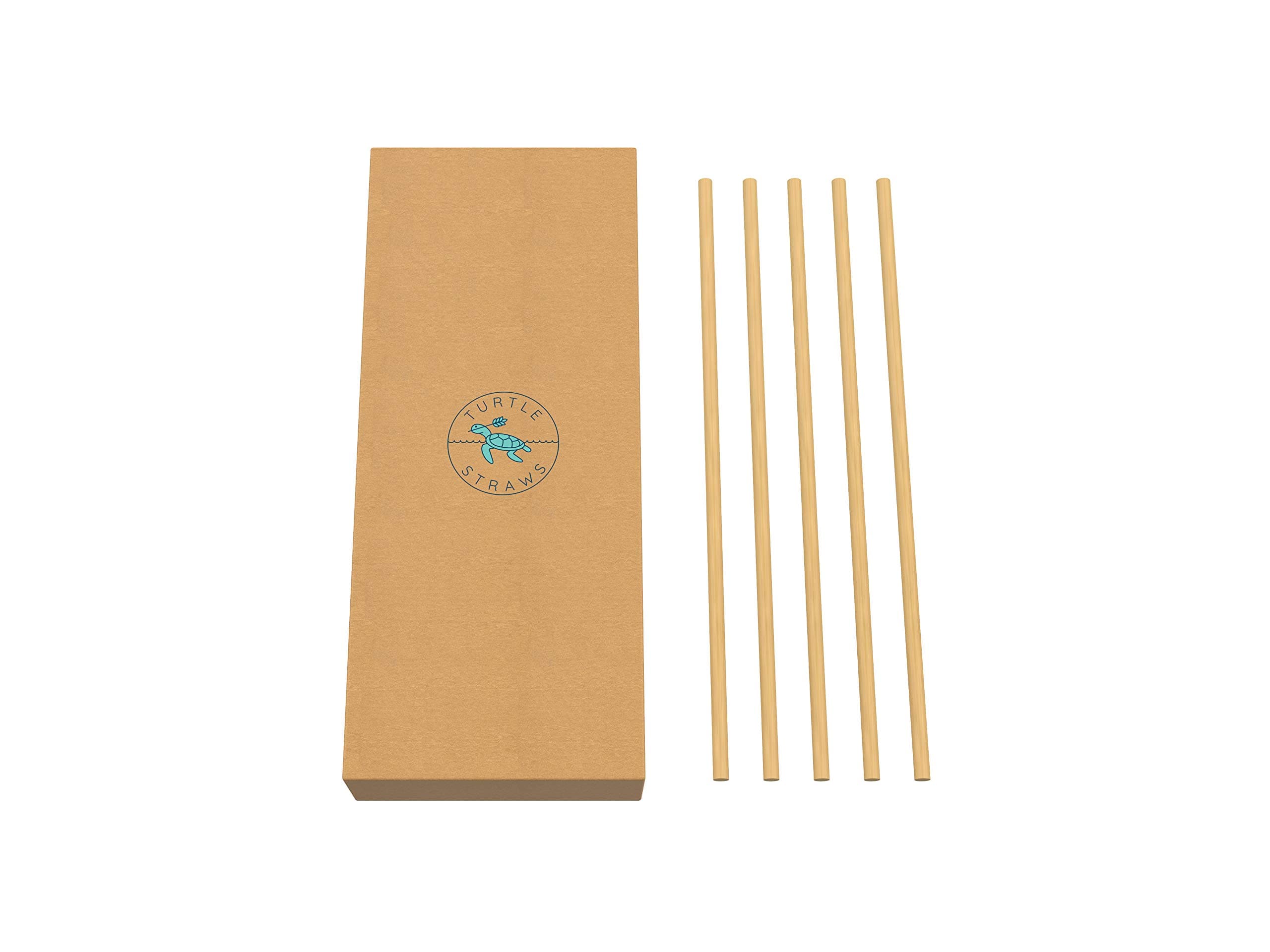 Turtle Straws Natural Wheat Drinking Straws - 100% Biodegradable, Eco-Friendly, Disposable, Compostable - Better Than Plastic, Stainless-Steel, Silicone, Glass 50 x 21cm