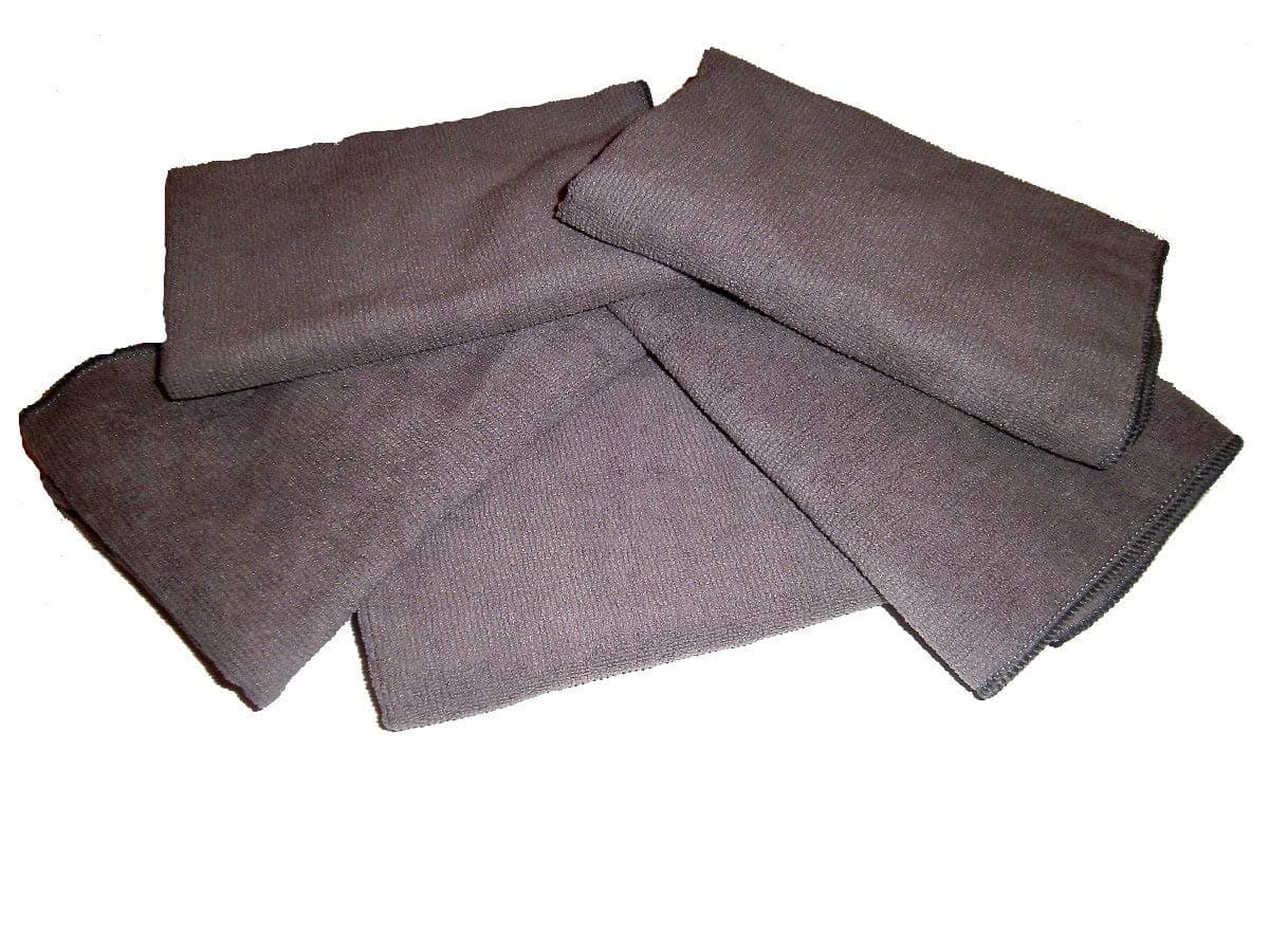 Show Car Guys 5-Pack of Grey All Purpose Microfiber Towels 16" X 16"- 300 GSM Professional Towels, and One Bonus Specifically Designed Towel to Clean All Your Glass Spotless.