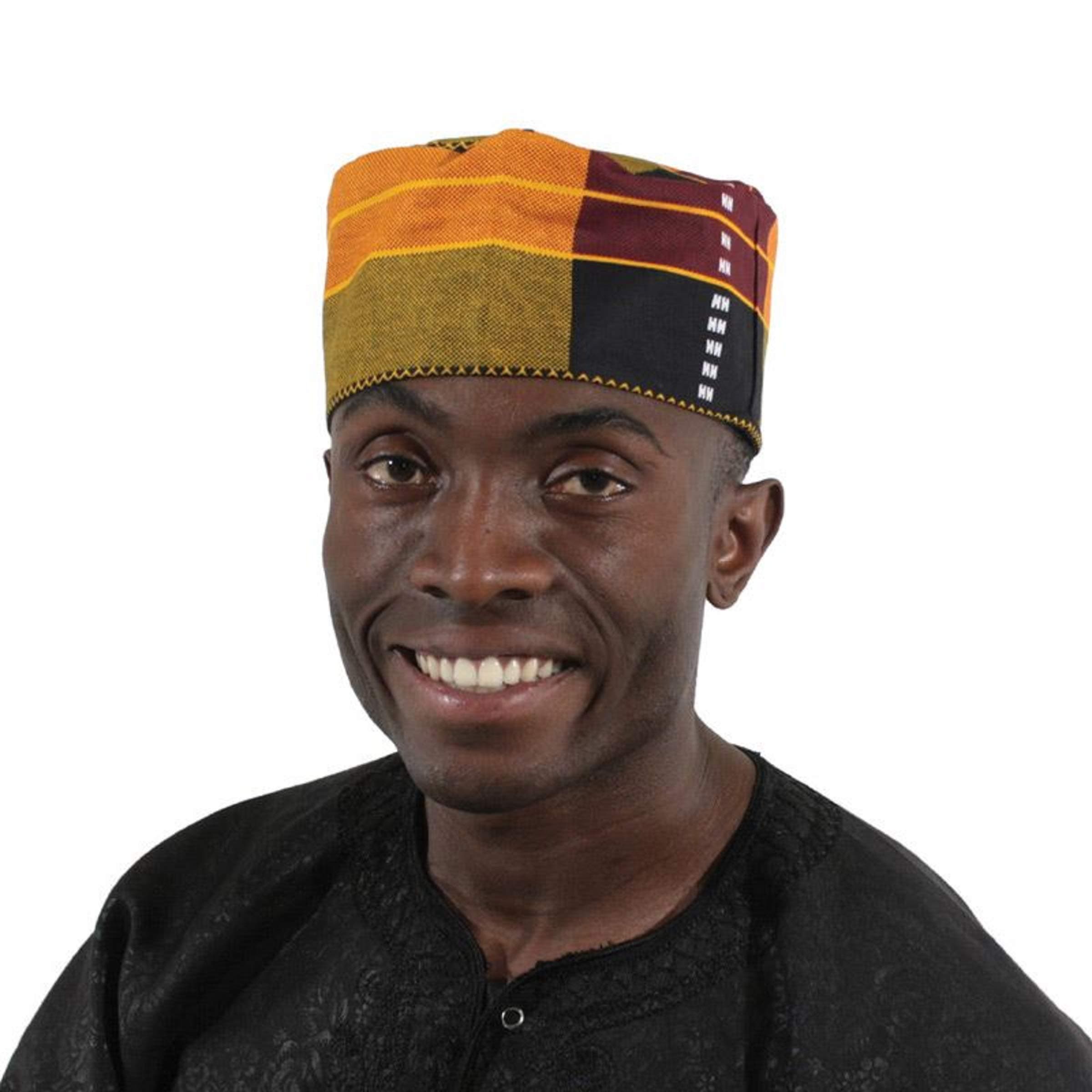Kente Kufi Hat Style #3:Men Cap