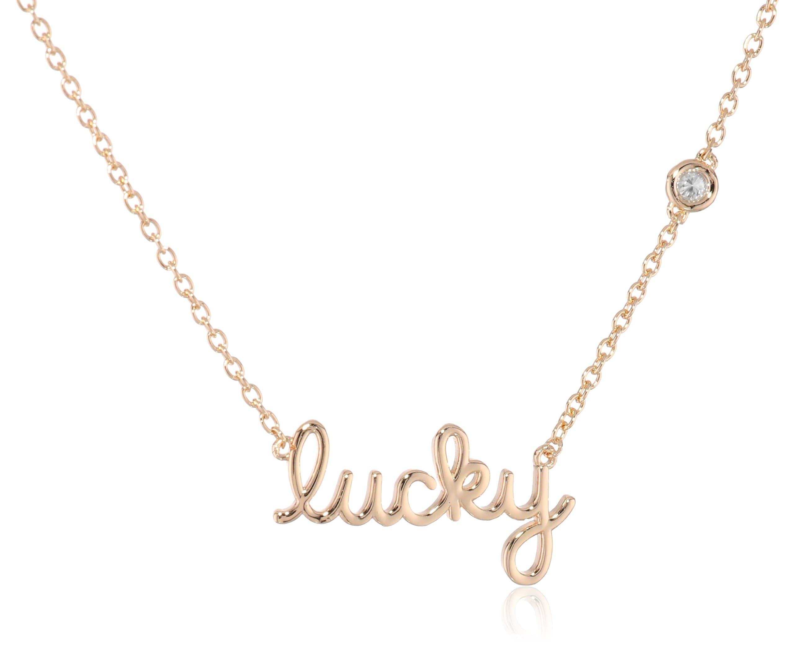 Syd by SE "Lucky" Necklace with Diamond Bezel