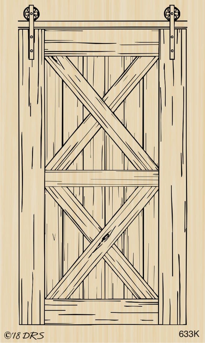 Barn Door Rubber Stamp by DRS Designs Rubber Stamps - Made in USA