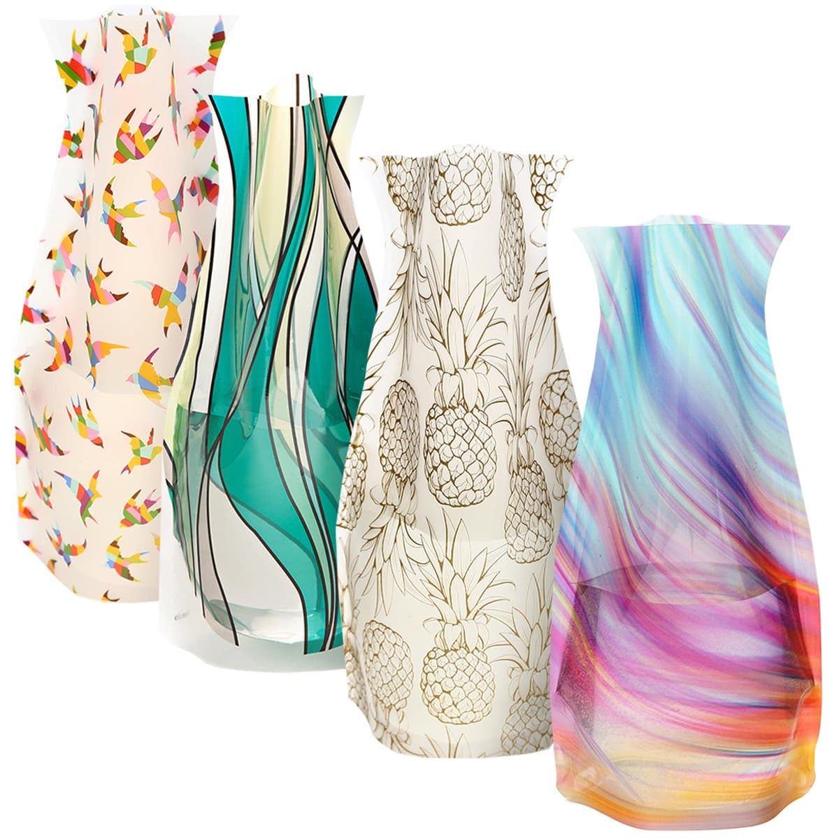 MODGY Collapsible & Expandable Plastic Vase Multi-Pack - NOT Glass (Expandable Plastic Vase 4-Pack)