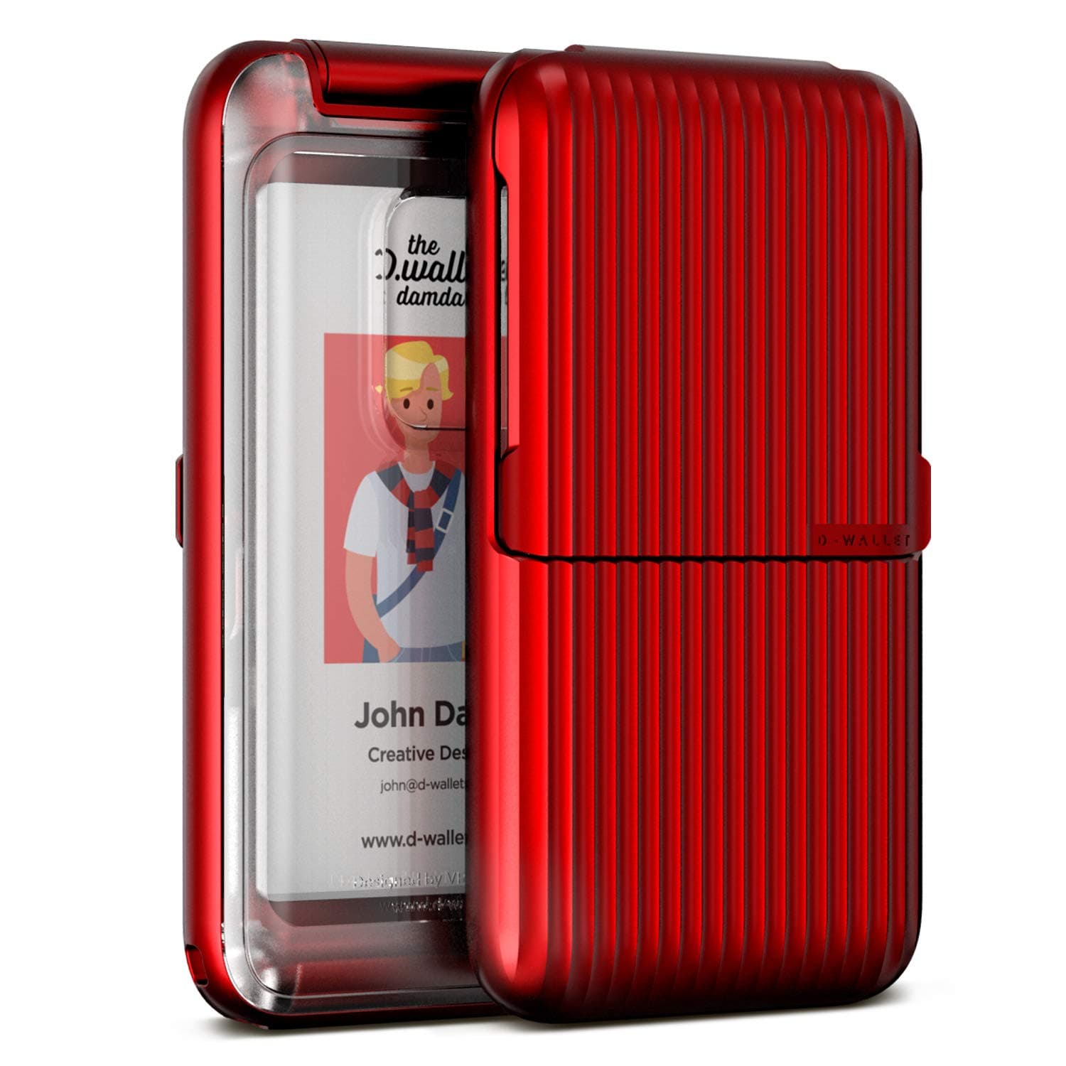 Damda Wallet Slim Hard Case Minimalist Semi Auto Wallets with RFID Card and Pouch, Pastel Folder Type